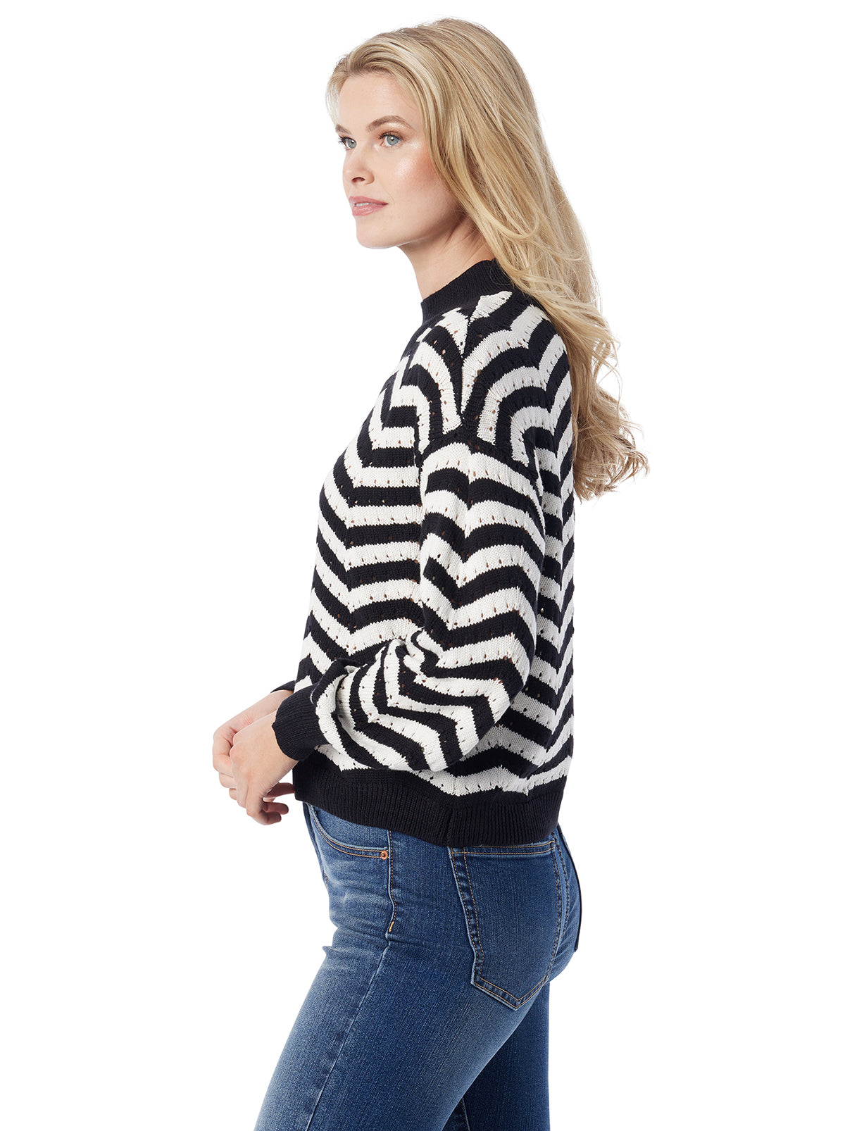 Jessica Simpson Women Farai Sweater in Anthracite Combo