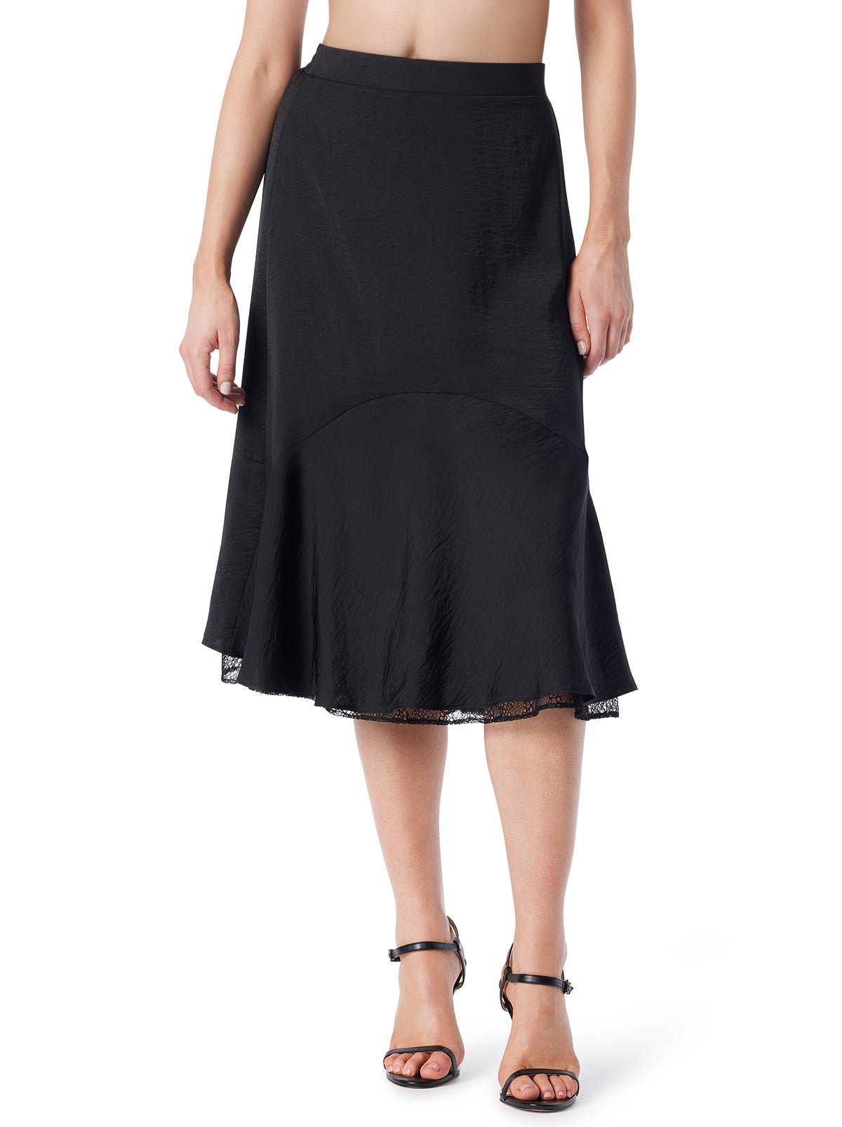 Jessica Simpson Women Haven Lace Hem Skirt in Anthracite