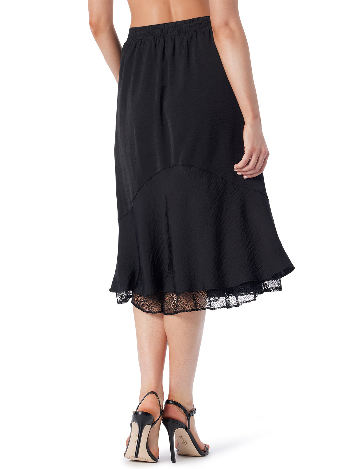 Jessica Simpson Women Haven Lace Hem Skirt in Anthracite