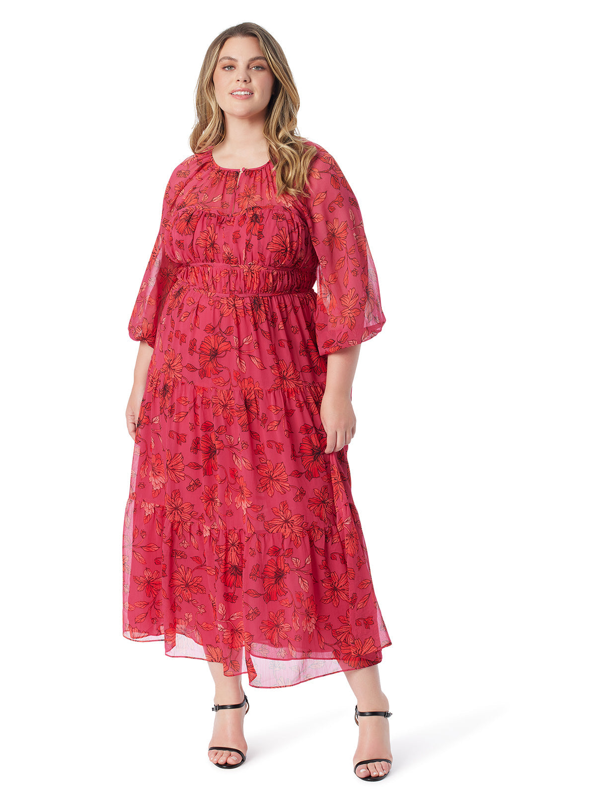 Jessica Simpson Women Adeline Maxi Dress in Outlined Blossoms