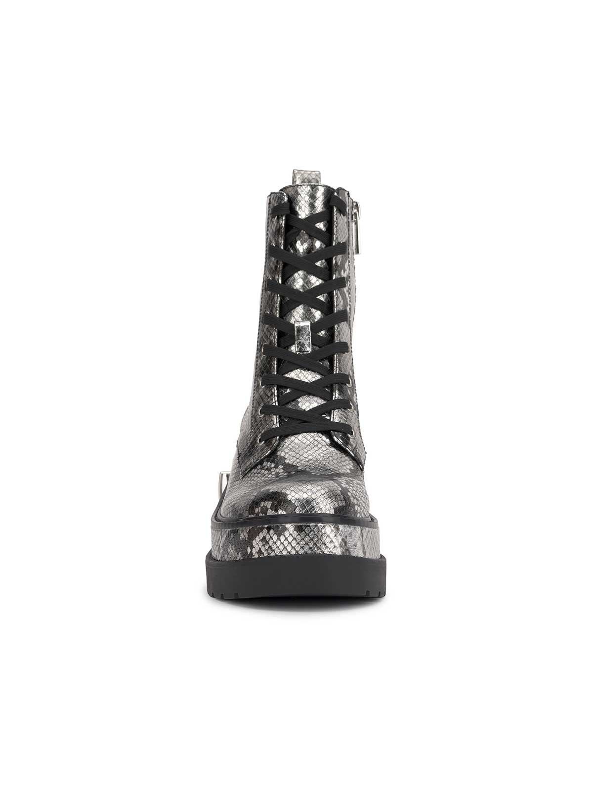 Jessica Simpson Women Imelda Combat Boot in Chrome Snake
