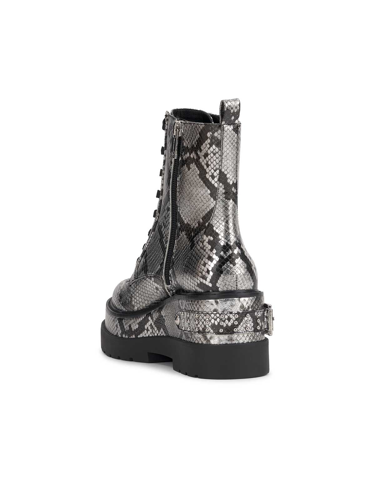 Jessica Simpson Women Imelda Combat Boot in Chrome Snake