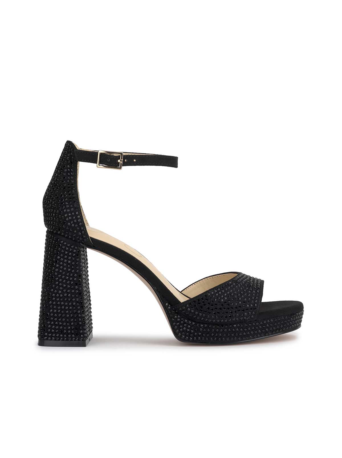 Jessica Simpson Women Kaliah Platform Sandal in Black Embellished