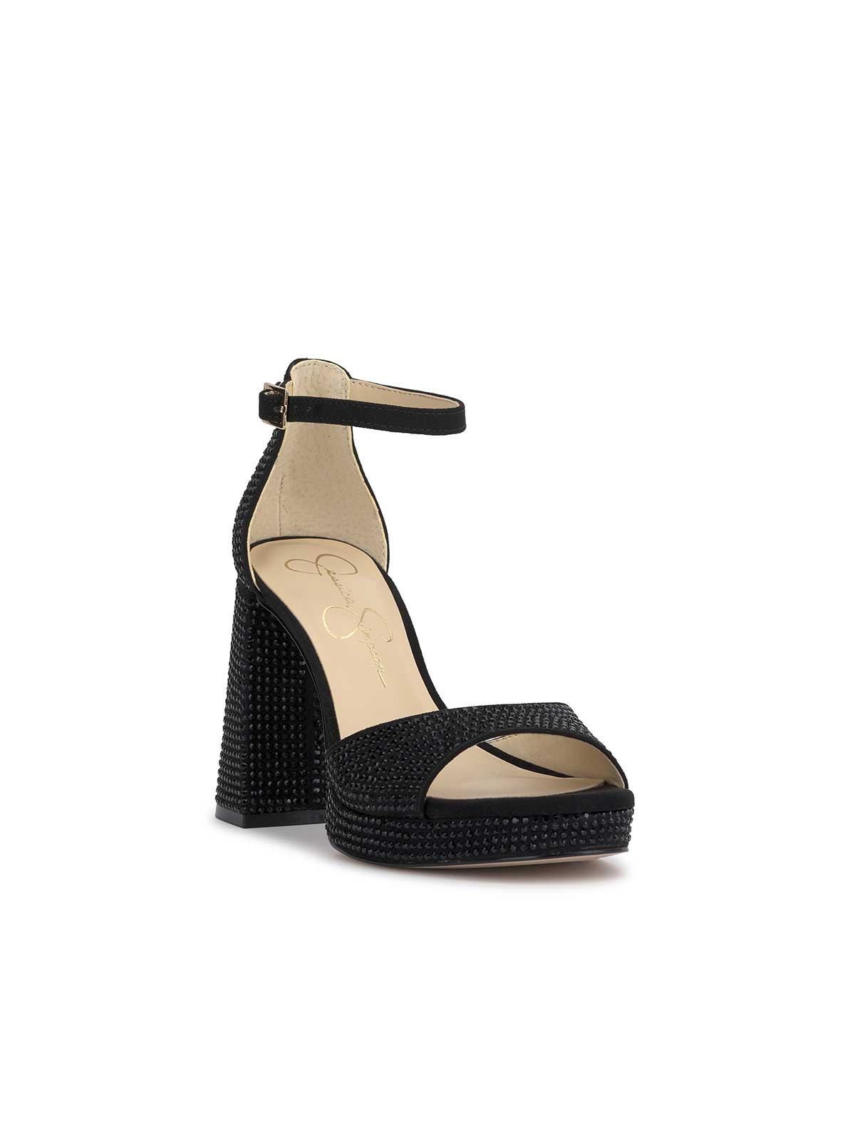 Jessica Simpson Women Kaliah Platform Sandal in Black Embellished