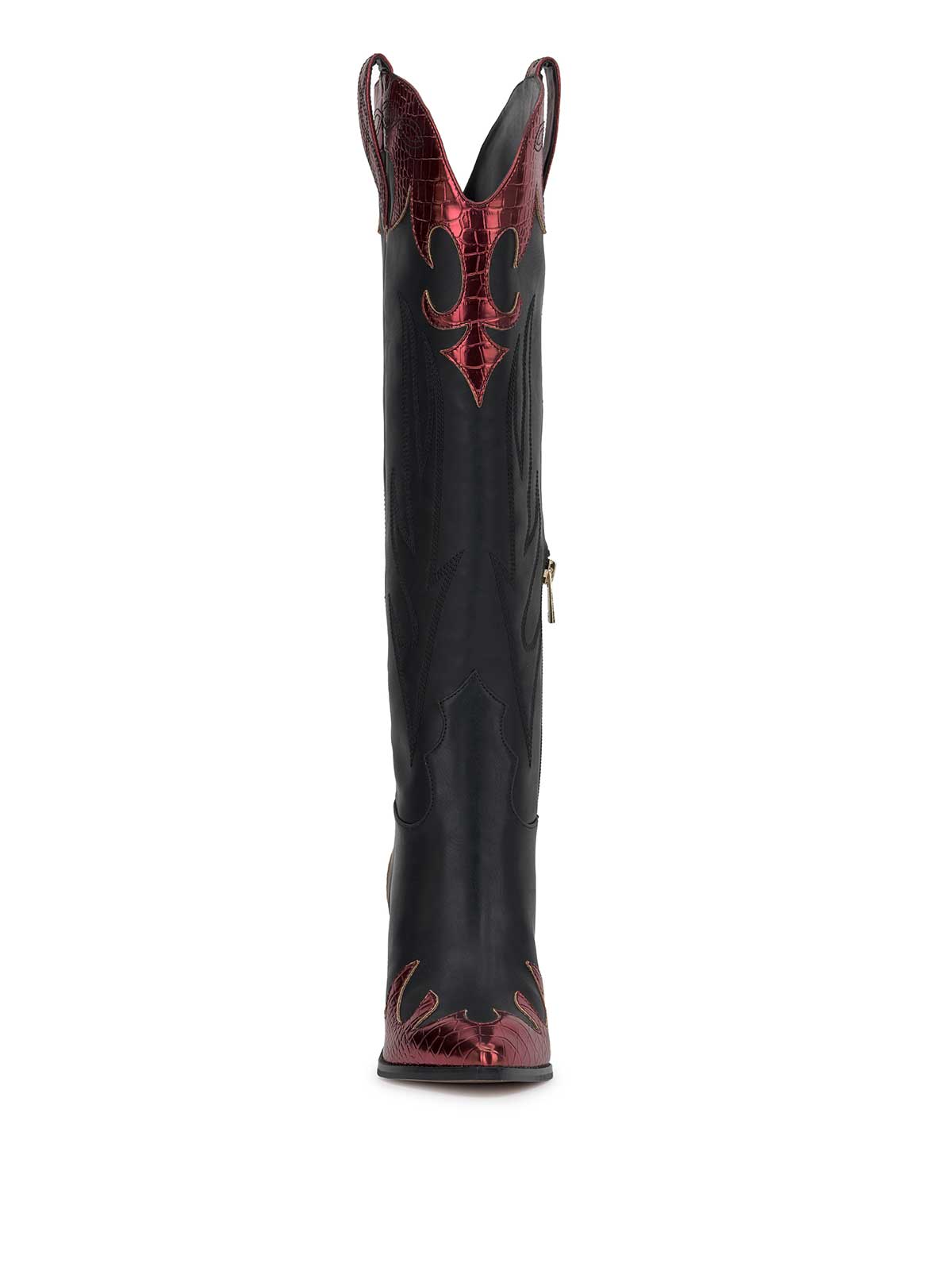 Jessica Simpson Women Rhetta Western Boot in Black & Oxblood