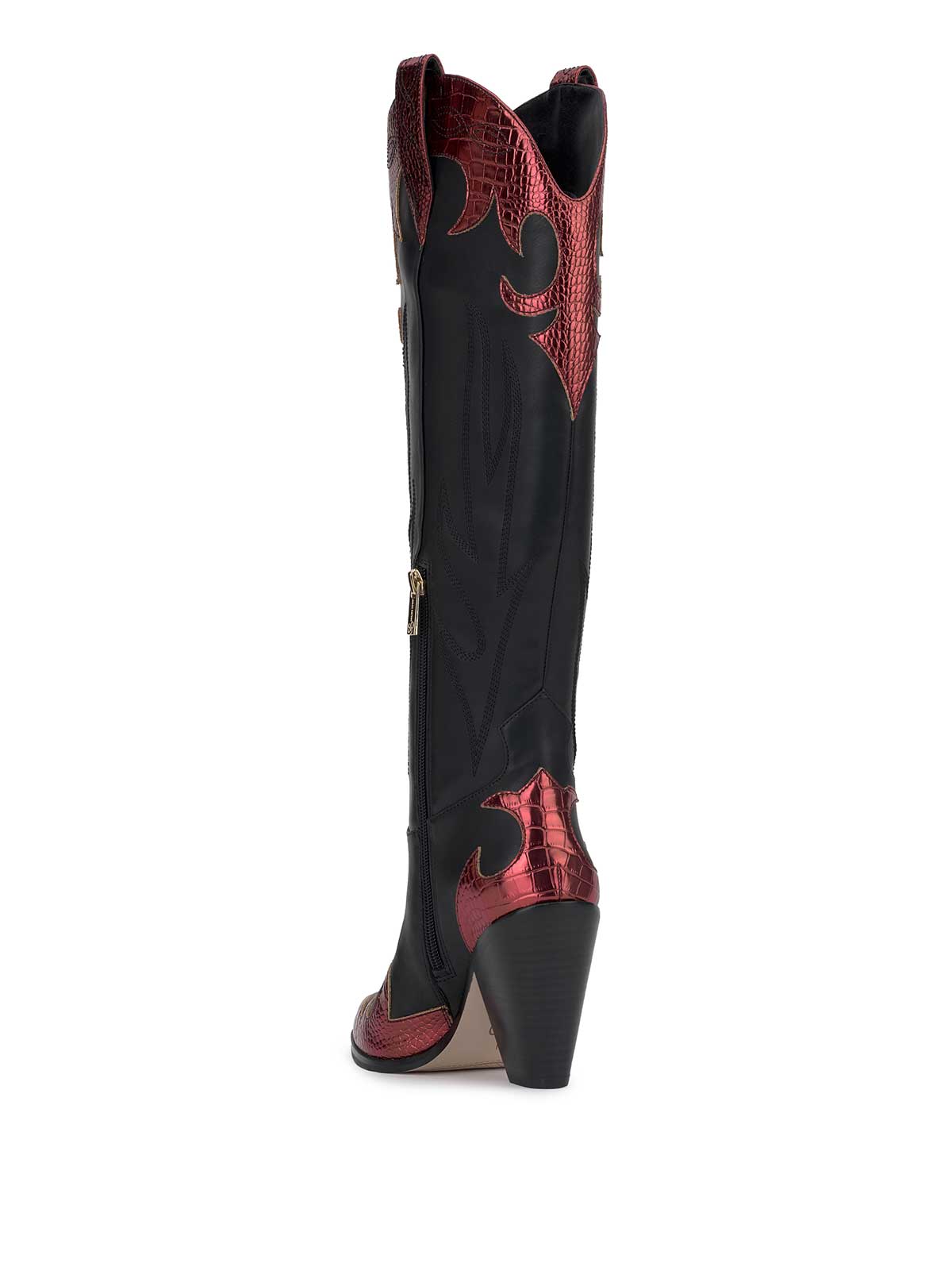 Jessica Simpson Women Rhetta Western Boot in Black & Oxblood