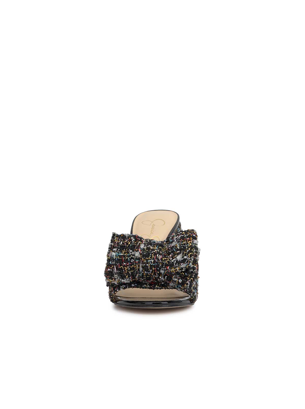 Jessica Simpson Women Romilda Bow Sandal in Tweed Sparkle