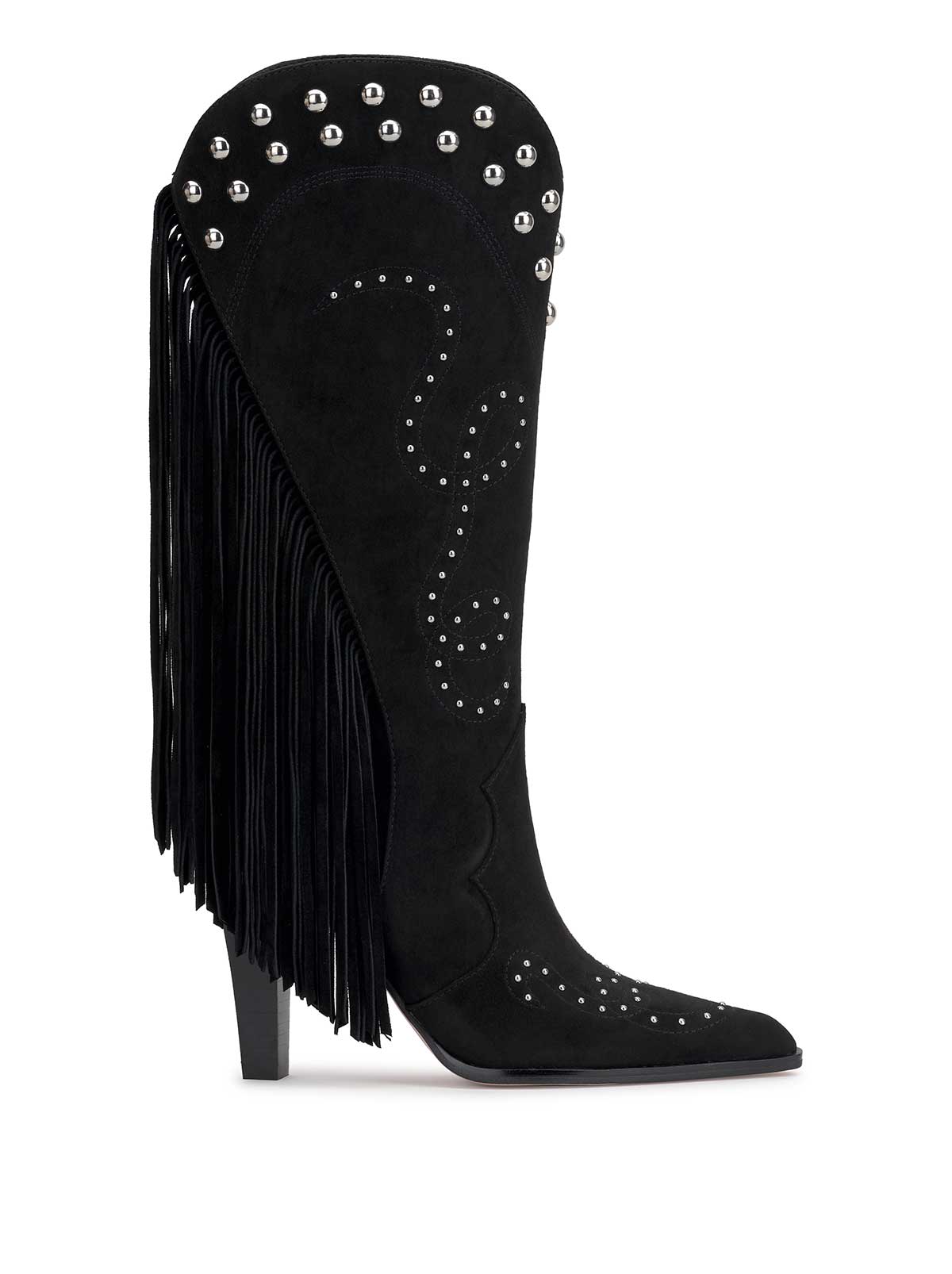 Jessica Simpson Women Rosera Studded Fringe Boot in Black