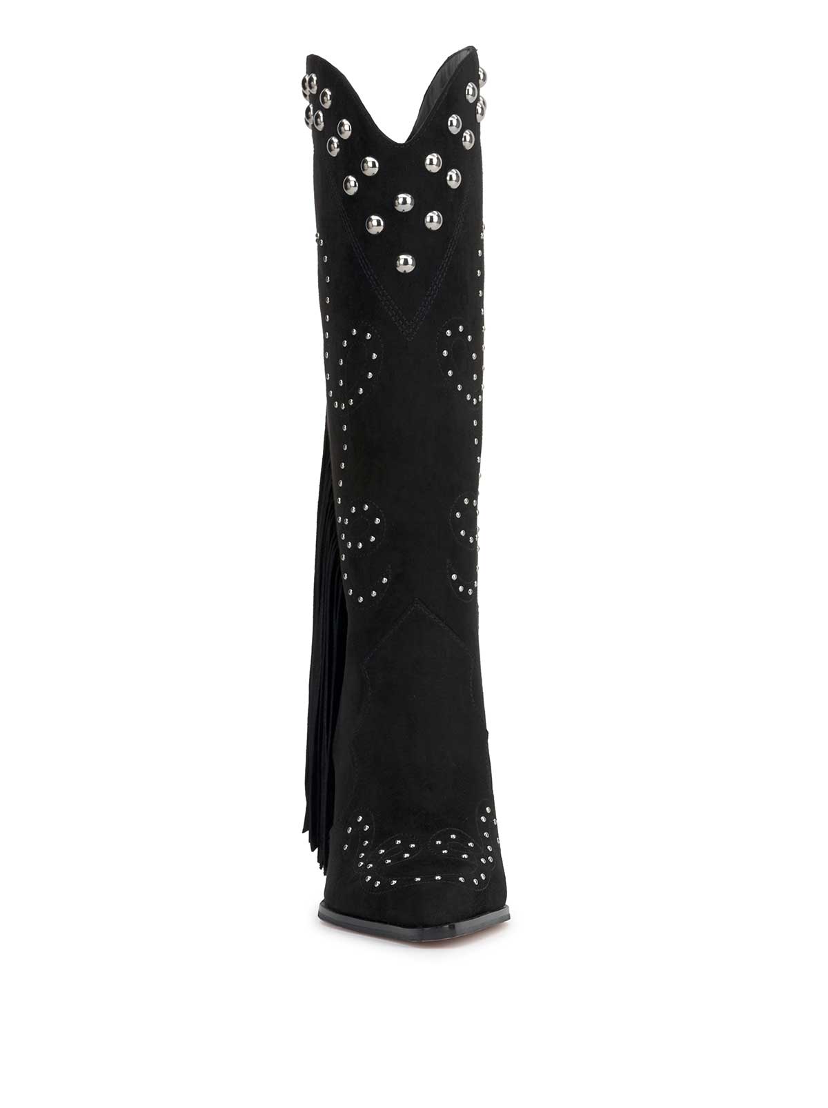 Jessica Simpson Women Rosera Studded Fringe Boot in Black