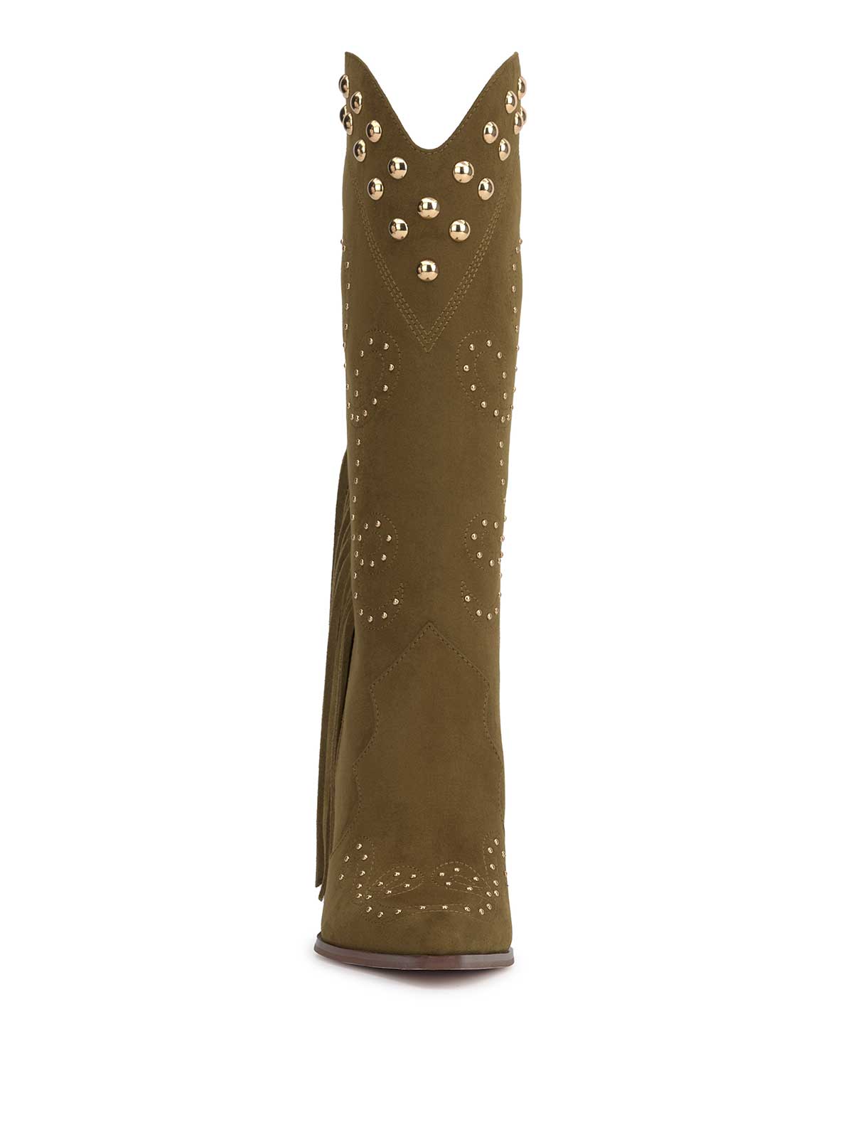 Jessica Simpson Women Rosera Studded Fringe Boot in Olive Green