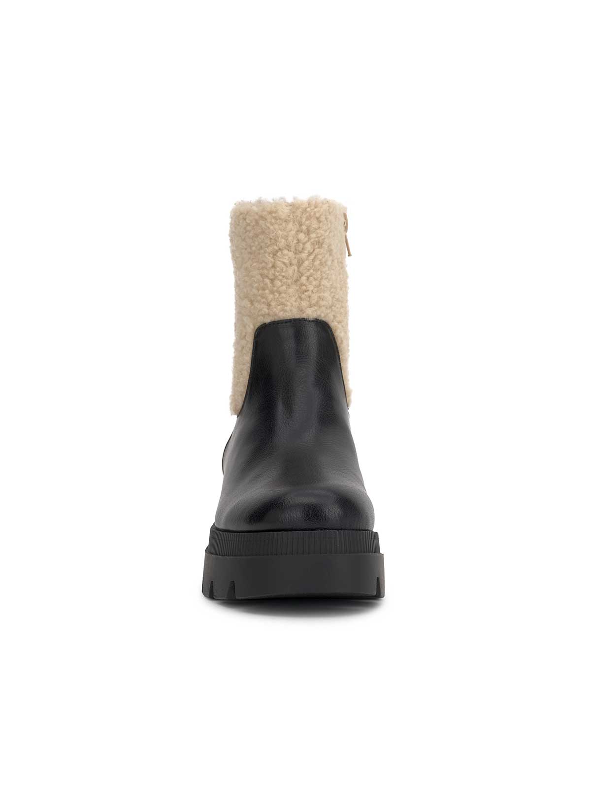 Jessica Simpson Women Ulalie Lug Bootie in Black & Shearling