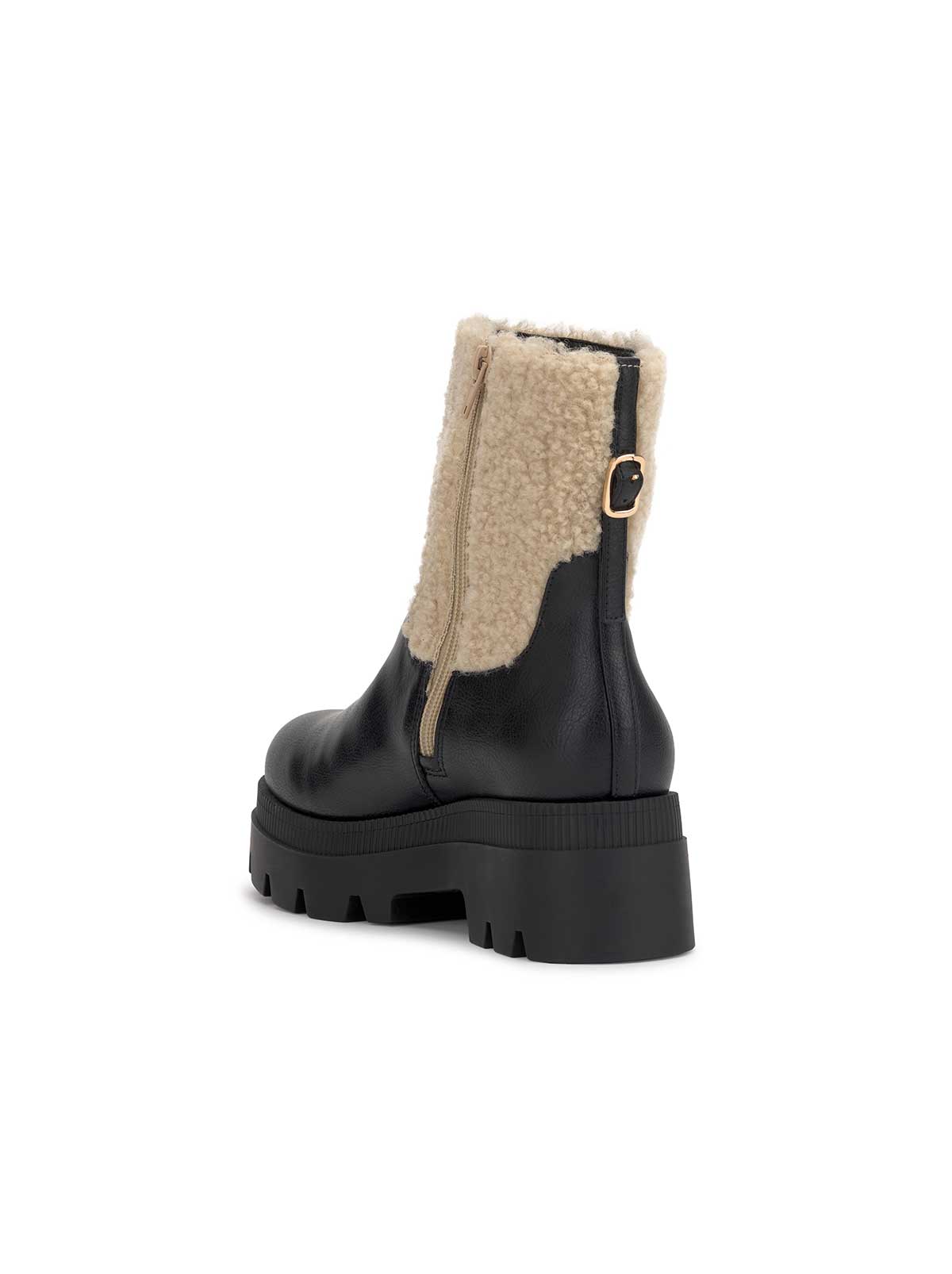 Jessica Simpson Women Ulalie Lug Bootie in Black & Shearling