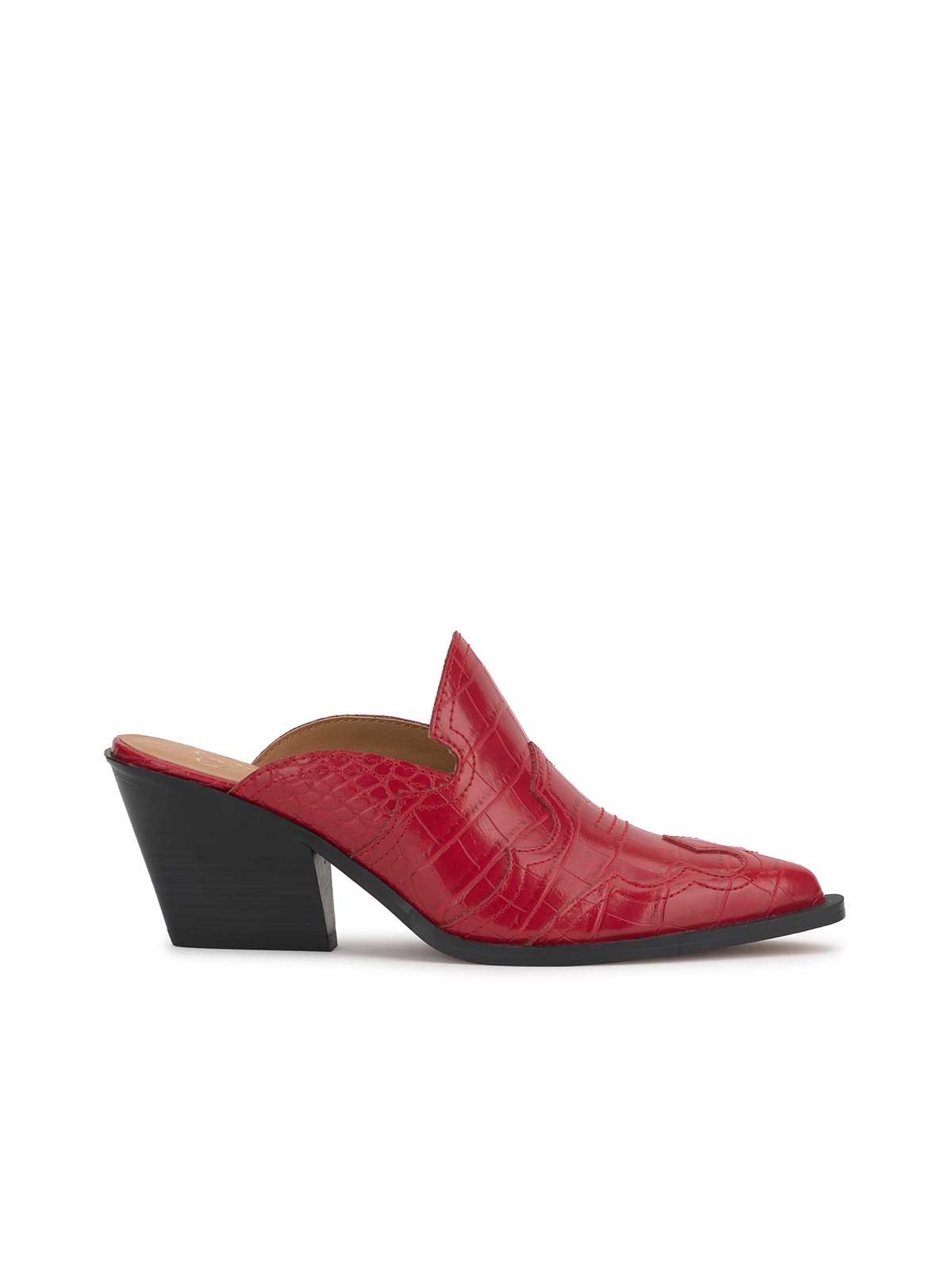 Jessica Simpson Women Zurina Heeled Mule in Red Muse
