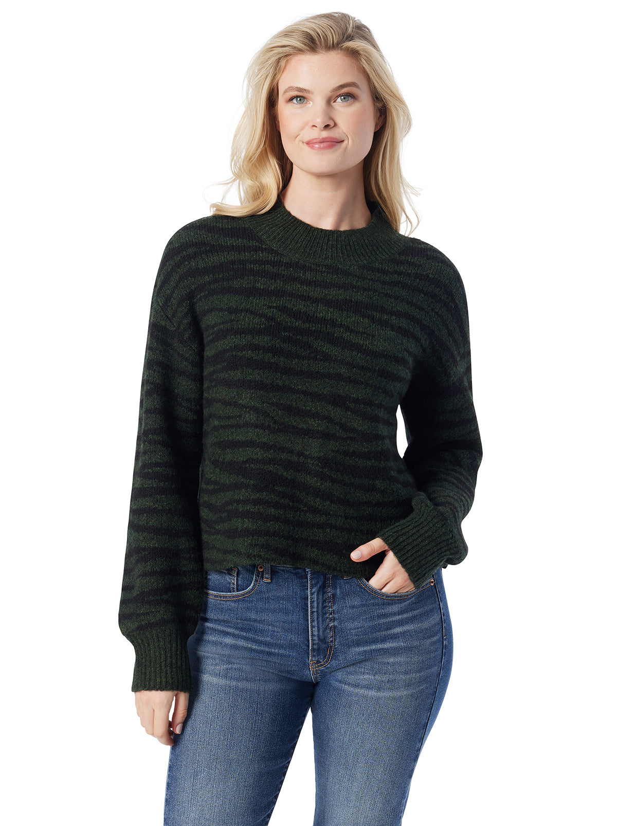 Jessica Simpson Women Portia Sweater in Animal Jacquard