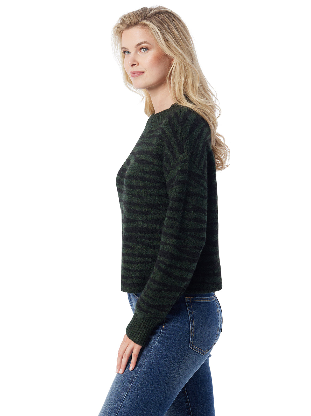 Jessica Simpson Women Portia Sweater in Animal Jacquard
