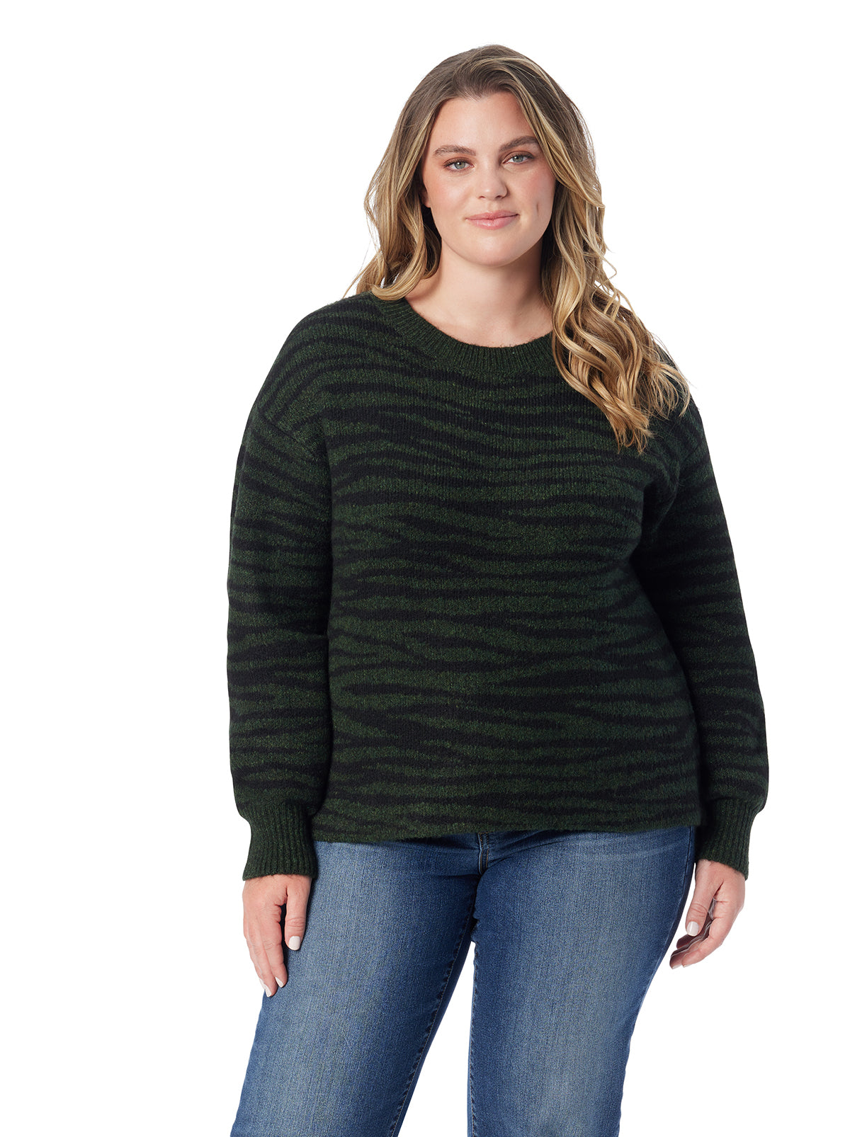 Jessica Simpson Women Portia Sweater in Animal Jacquard