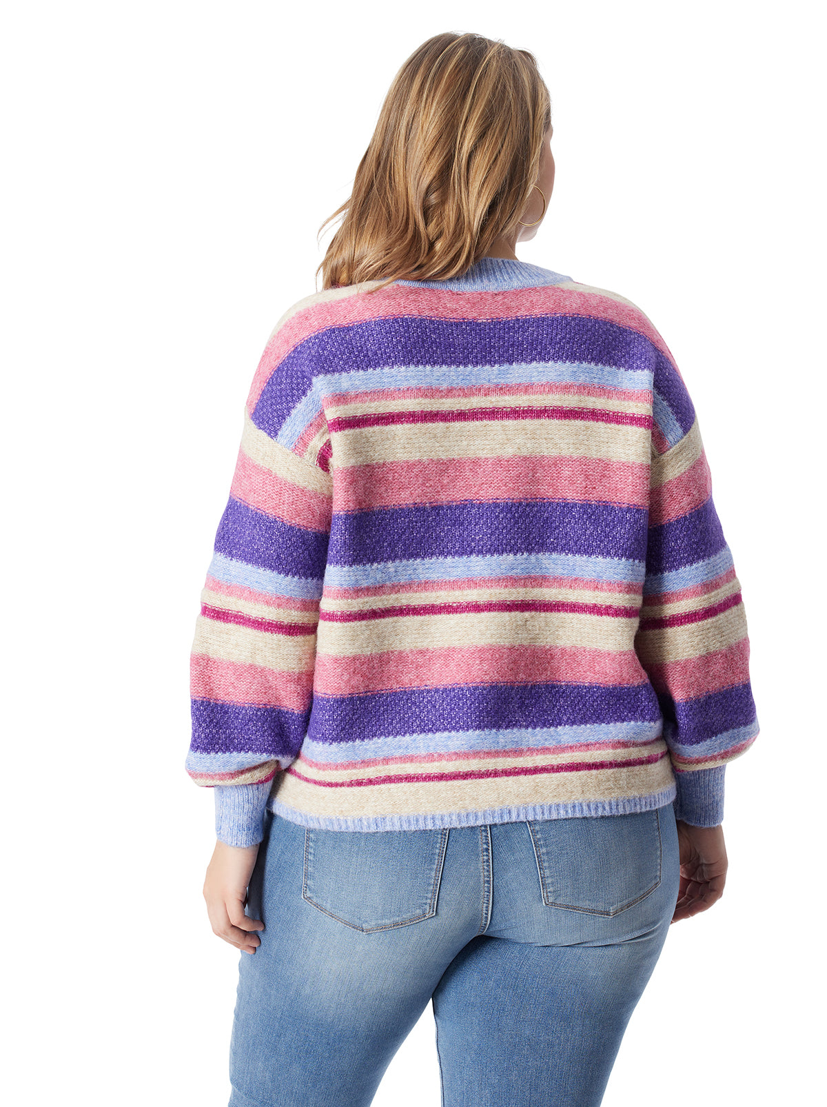 Jessica Simpson Women Portia Sweater in Lavender Stripe