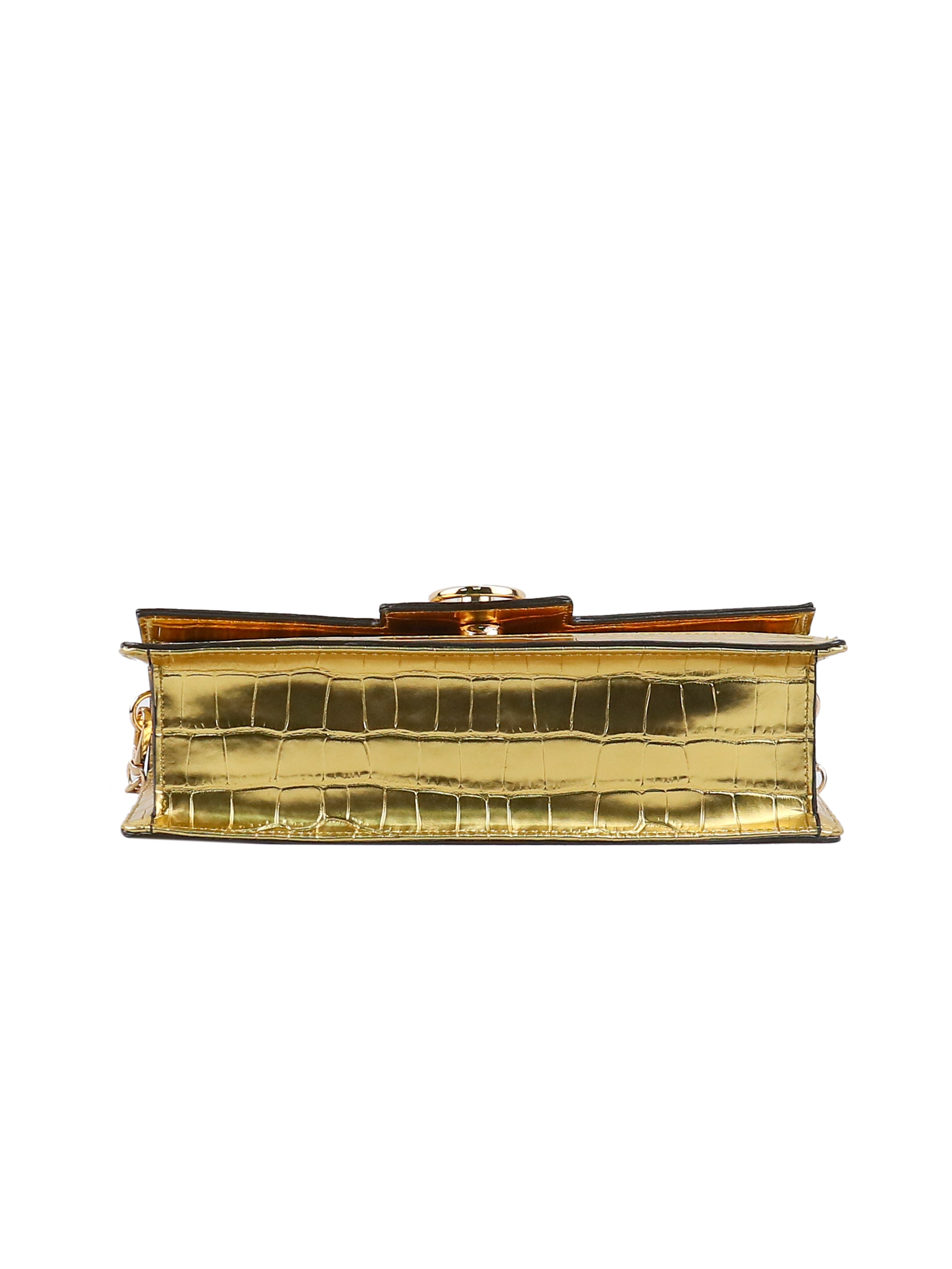 Jessica Simpson Accessories Brooke Clutch in Gold Croco