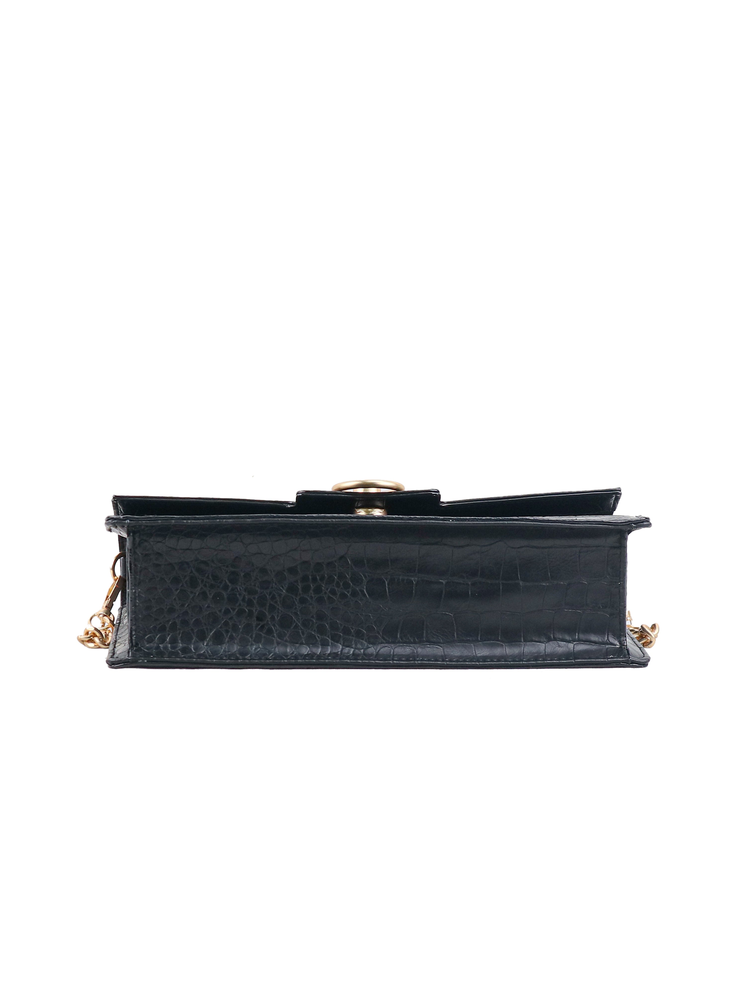 Jessica Simpson Accessories Brooke Clutch in Black Croco