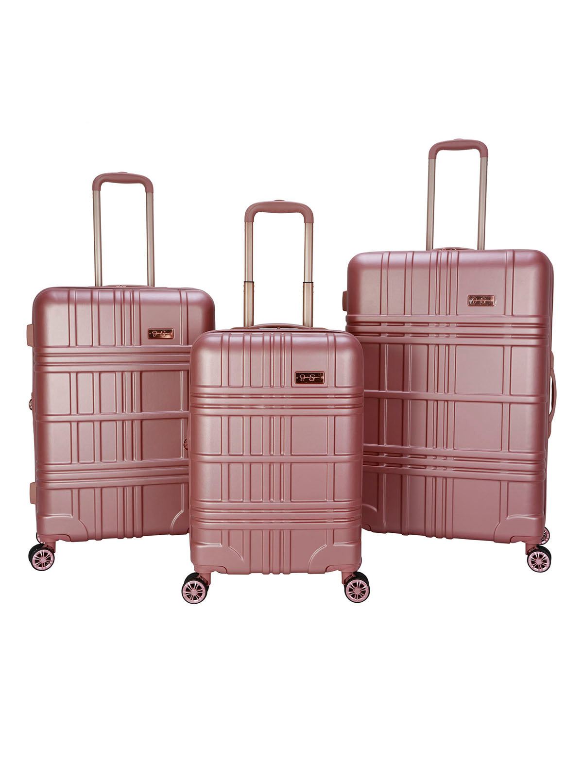 Jessica Simpson Home Jewel Plaid Luggage Collection in Rose Gold