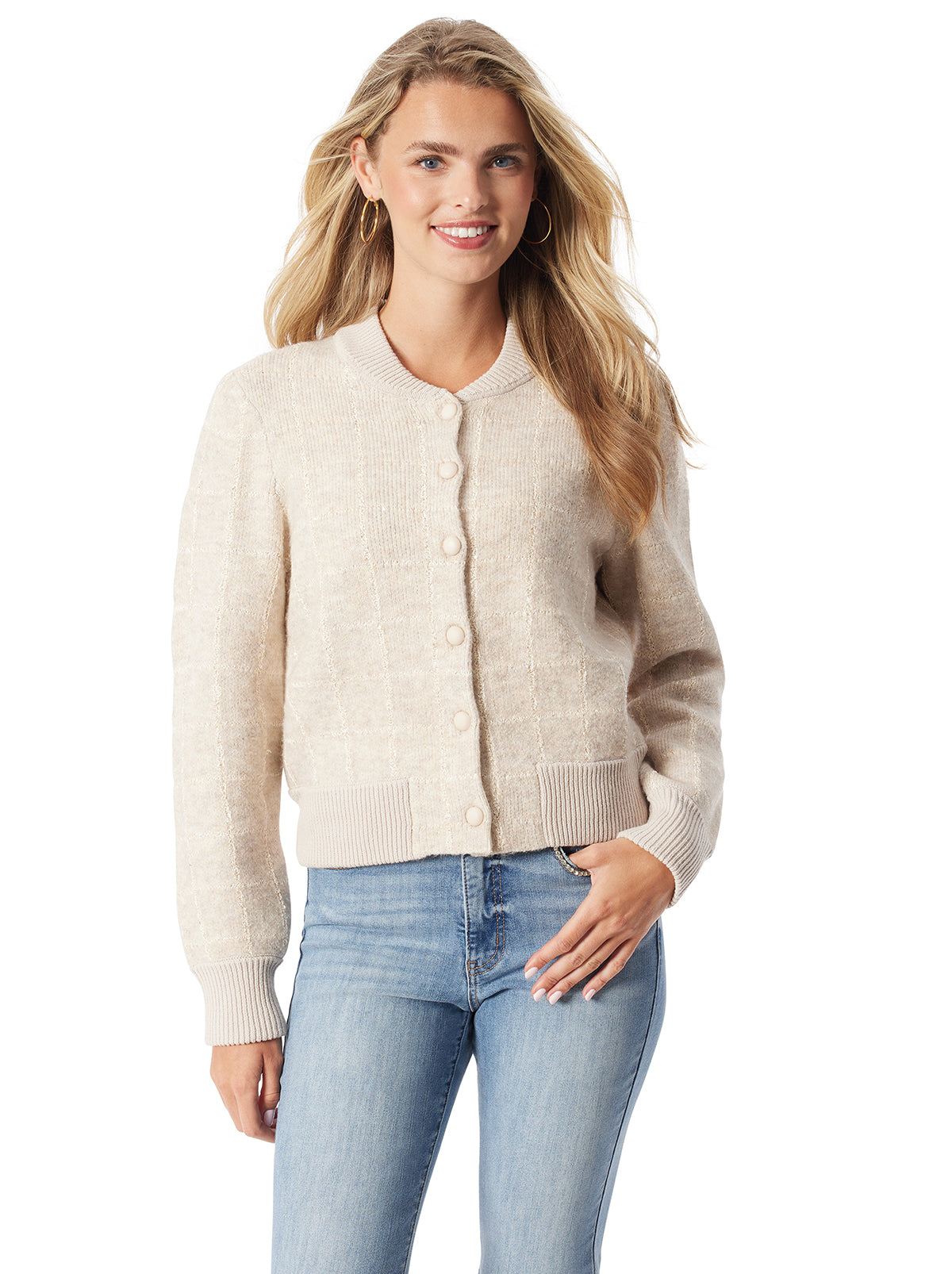 Jessica Simpson Women Sylviana Bomber Jacket in Natural Combo