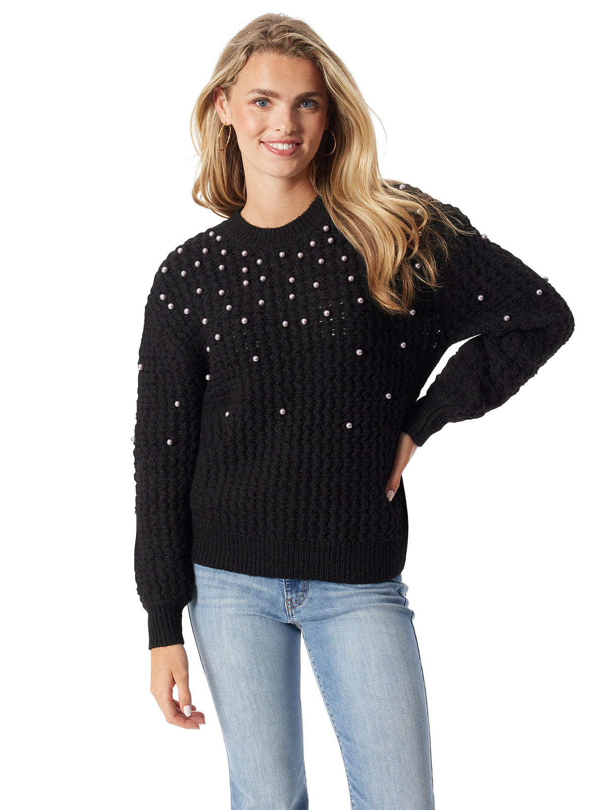 Jessica Simpson Women Kamari Sweater in Black