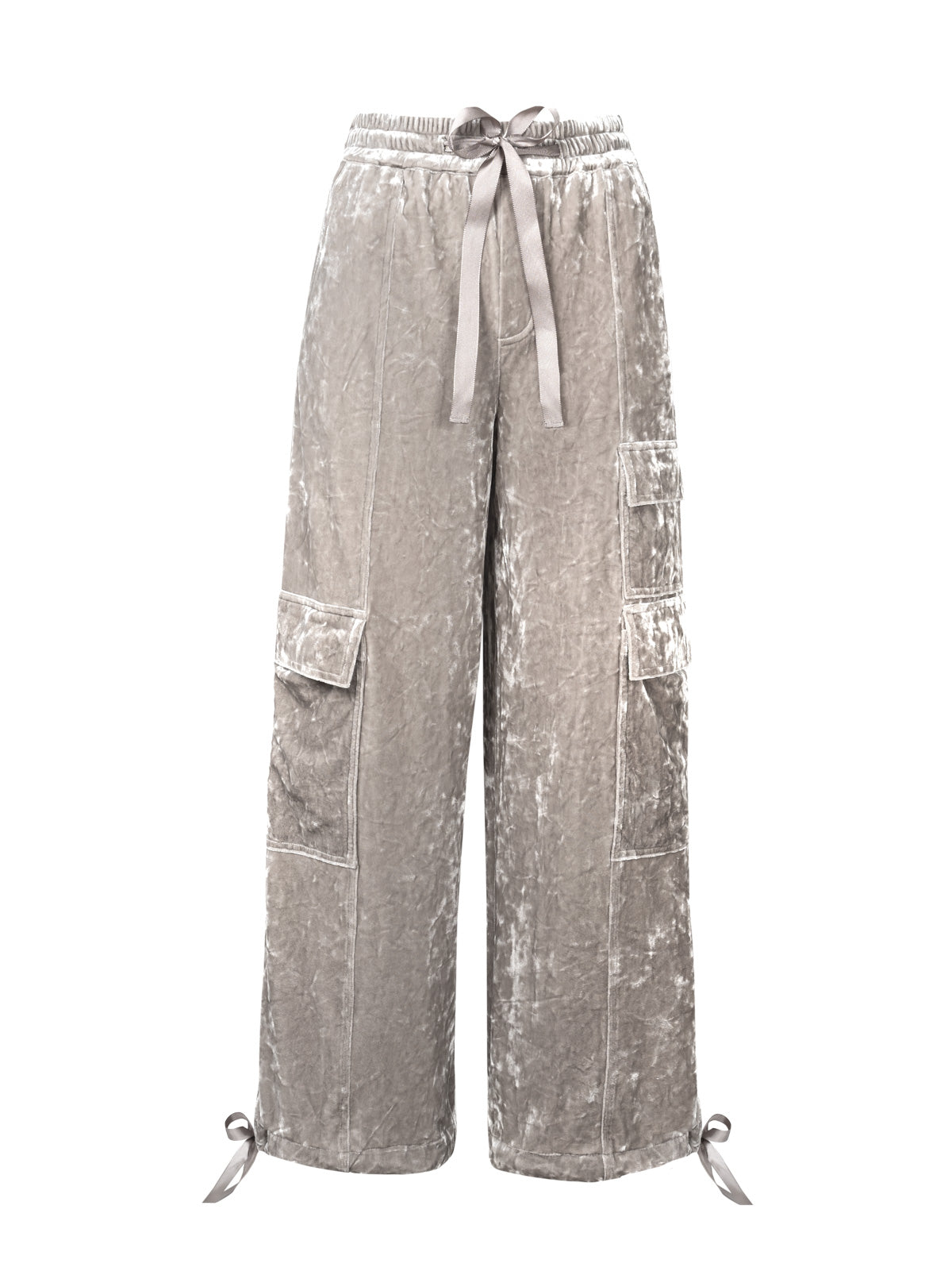 Jessica Simpson Women Velvet Cargo Pant in Pearl Grey