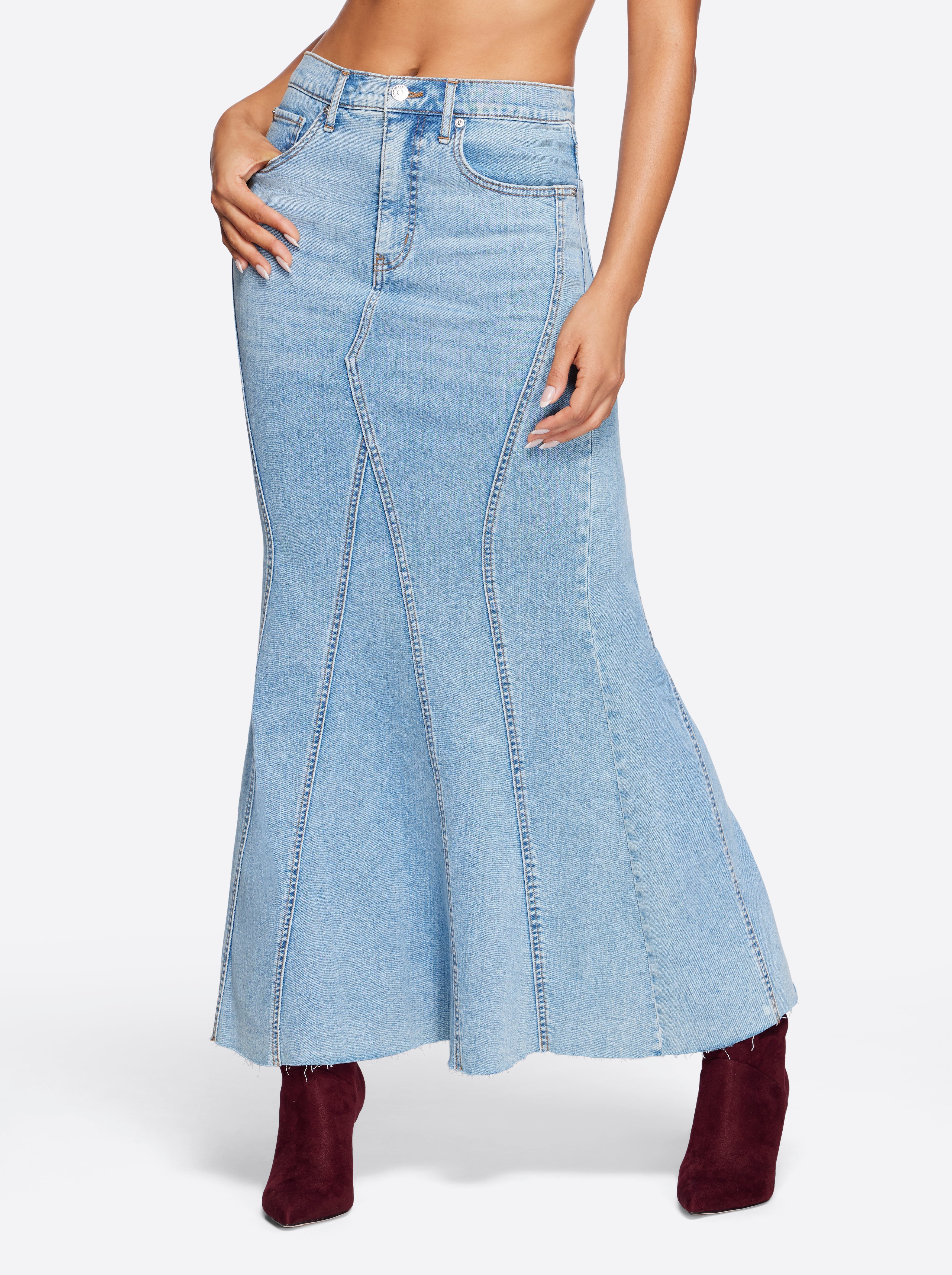 Jessica Simpson Women Denim Skirt in Open Book