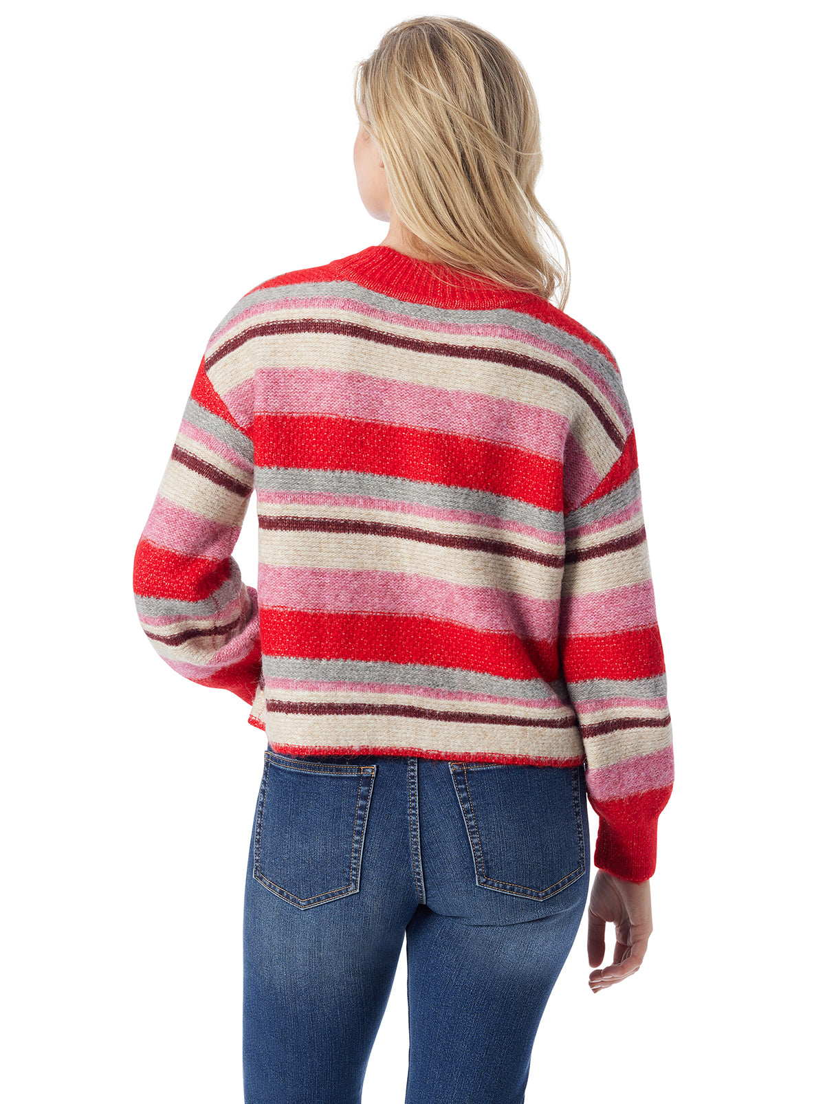 Jessica Simpson Women Portia Sweater in Goji Berry Stripe