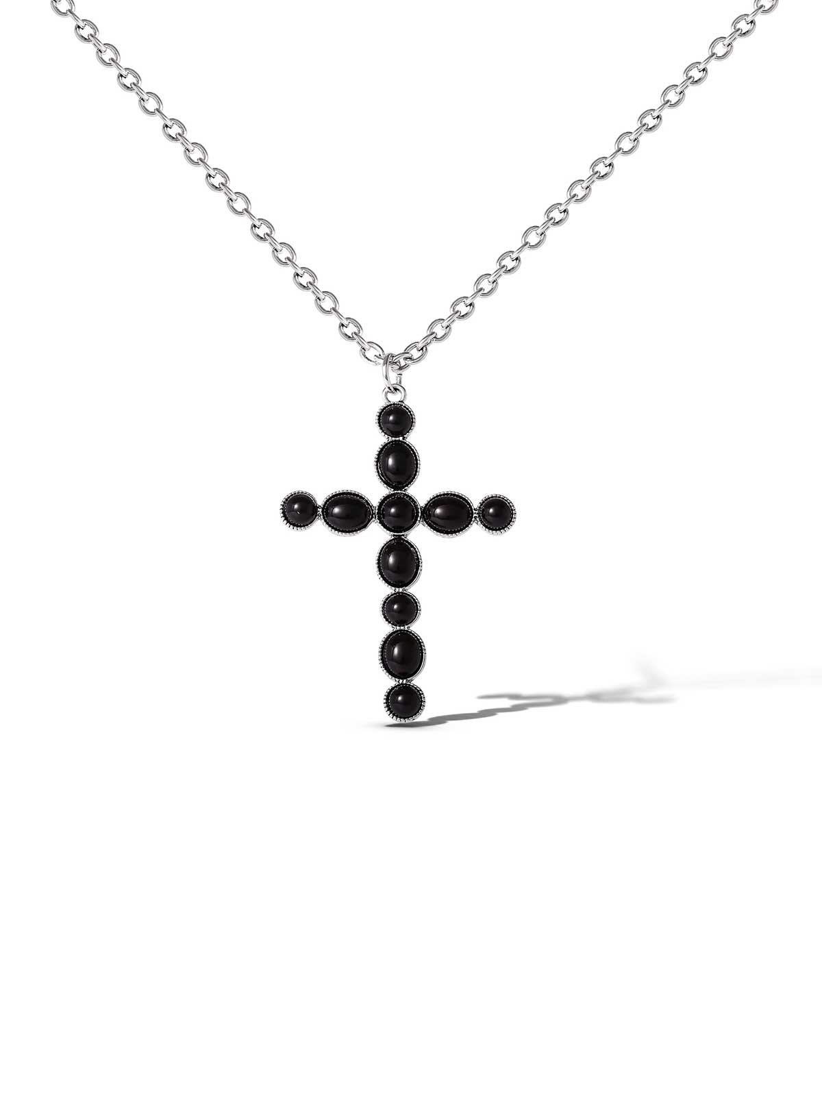 Jessica Simpson Accessories Black Acrylic Cross Necklace