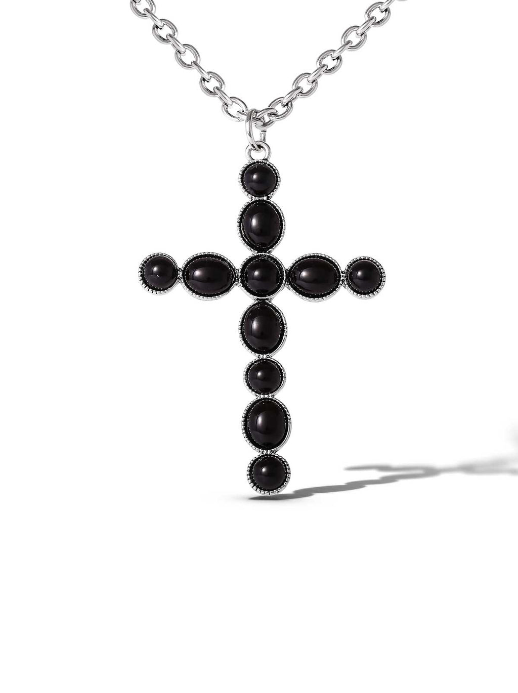 Jessica Simpson Accessories Black Acrylic Cross Necklace