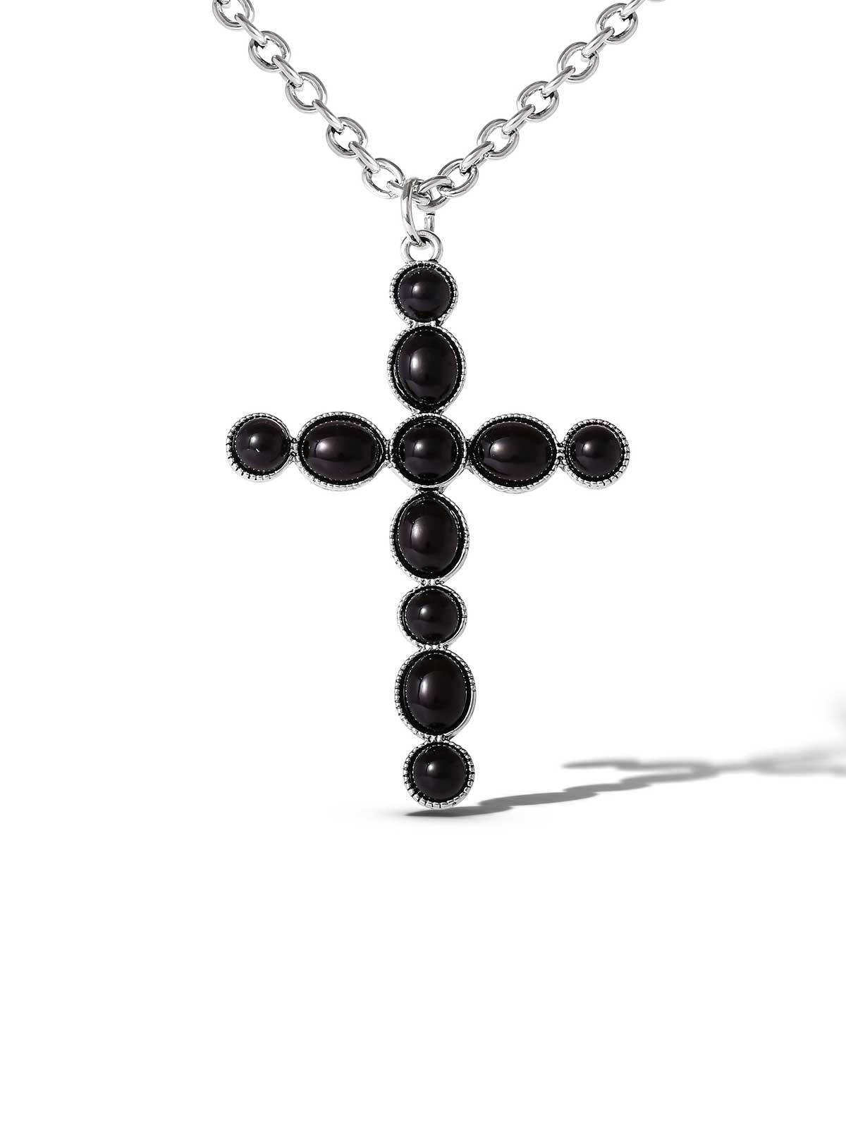Jessica Simpson Accessories Black Acrylic Cross Necklace
