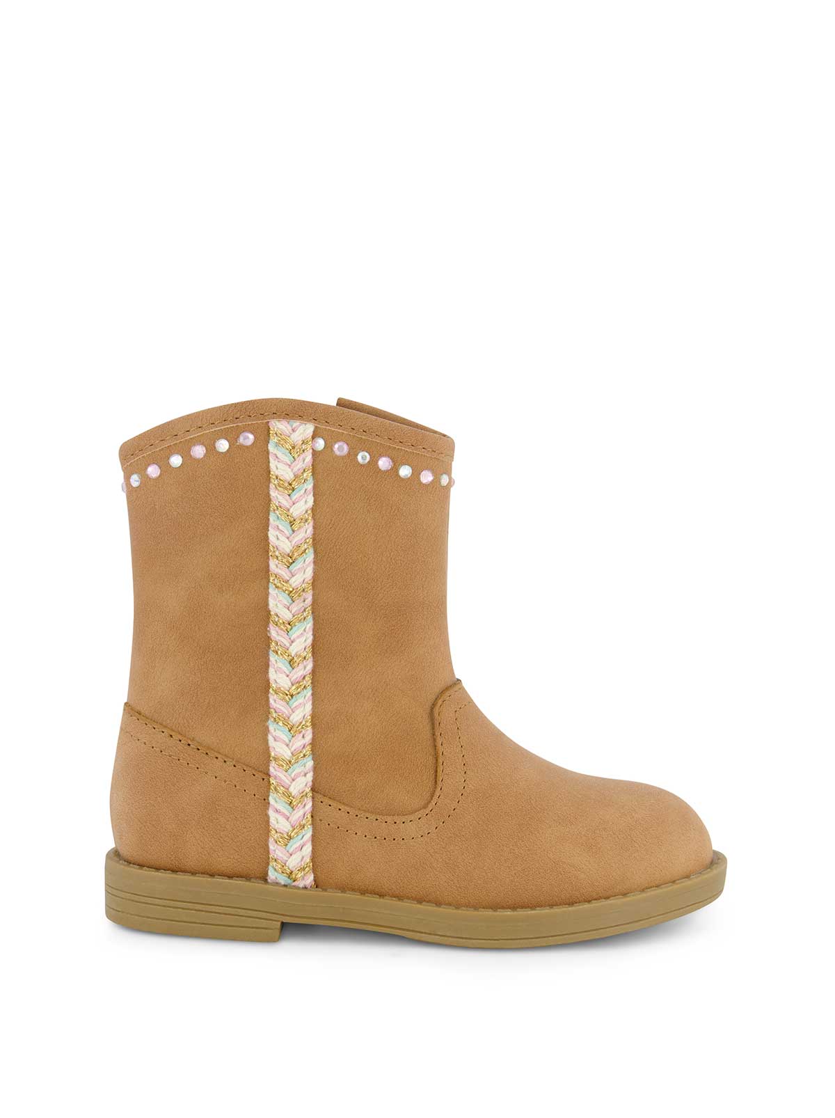Jessica Simpson Women Toddler Layla Stripe Western Bootie in Cognac