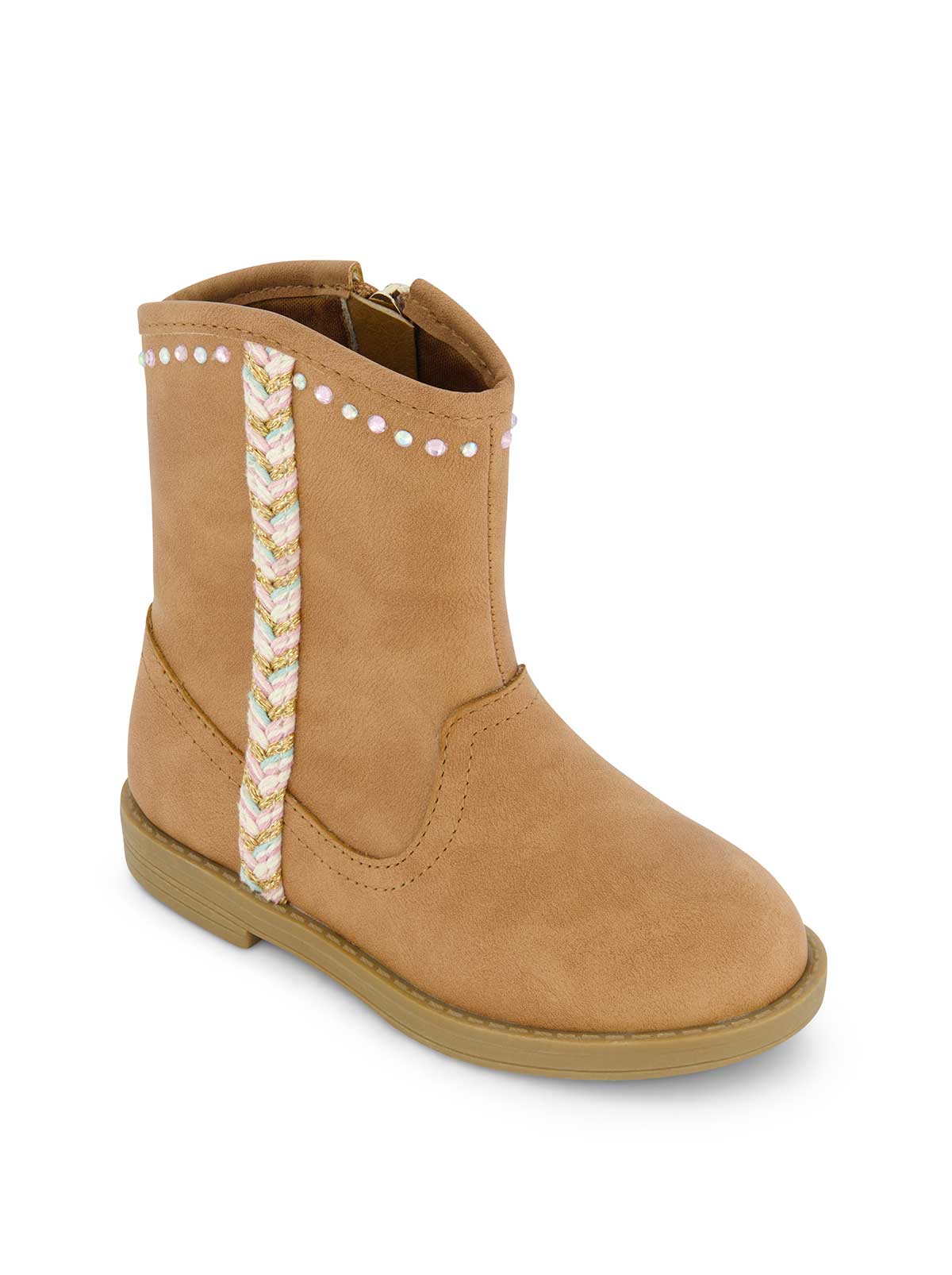 Jessica Simpson Women Toddler Layla Stripe Western Bootie in Cognac