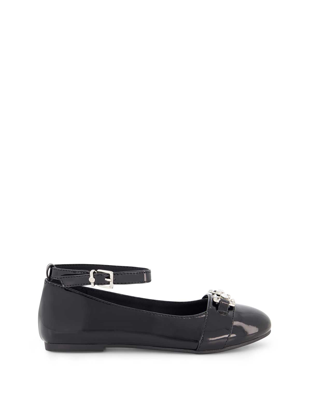 Jessica Simpson Women Little Girls' Amy Double Buckle Ballet Shoe in Black