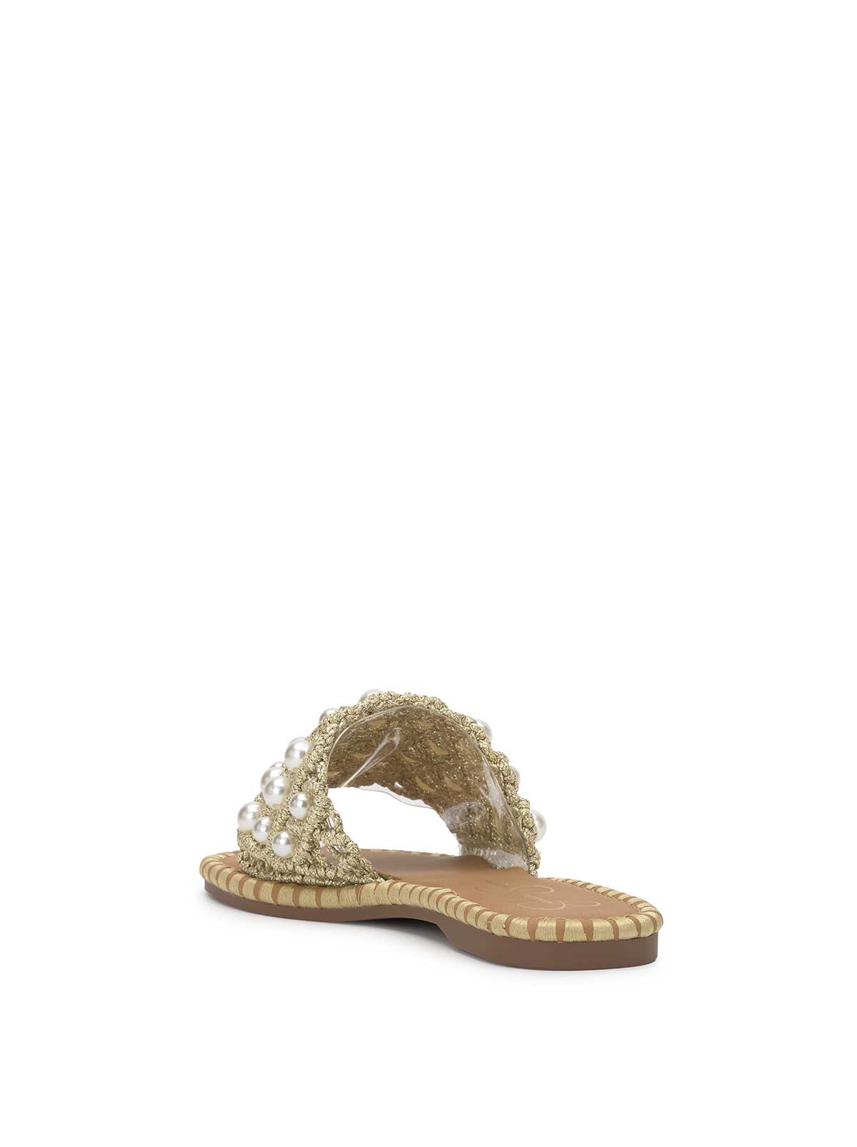 Jessica Simpson Women Brennara Flat Sandal in Soft Gold