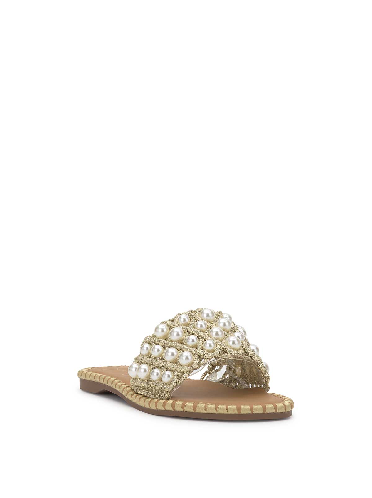 Jessica Simpson Women Brennara Flat Sandal in Soft Gold
