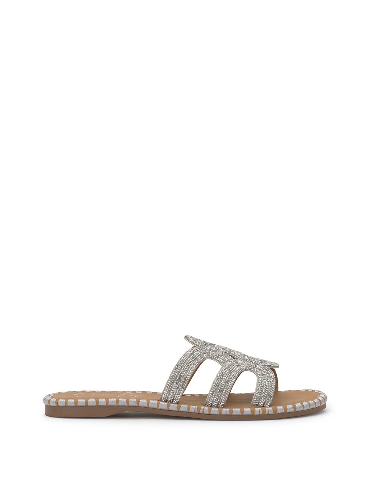 Jessica Simpson Women Bria Flat Sandal in Silver