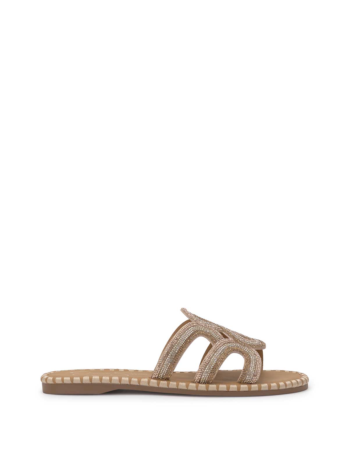 Jessica Simpson Women Bria Flat Sandal in Champagne