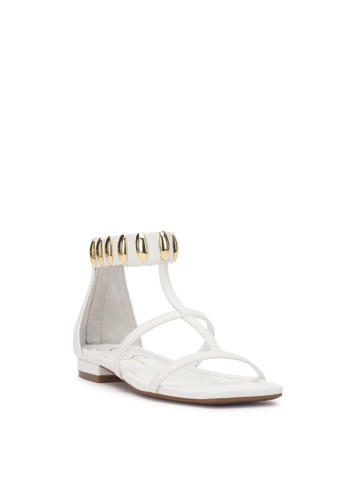 Jessica Simpson Women Elusta Flat Sandal in Bright White