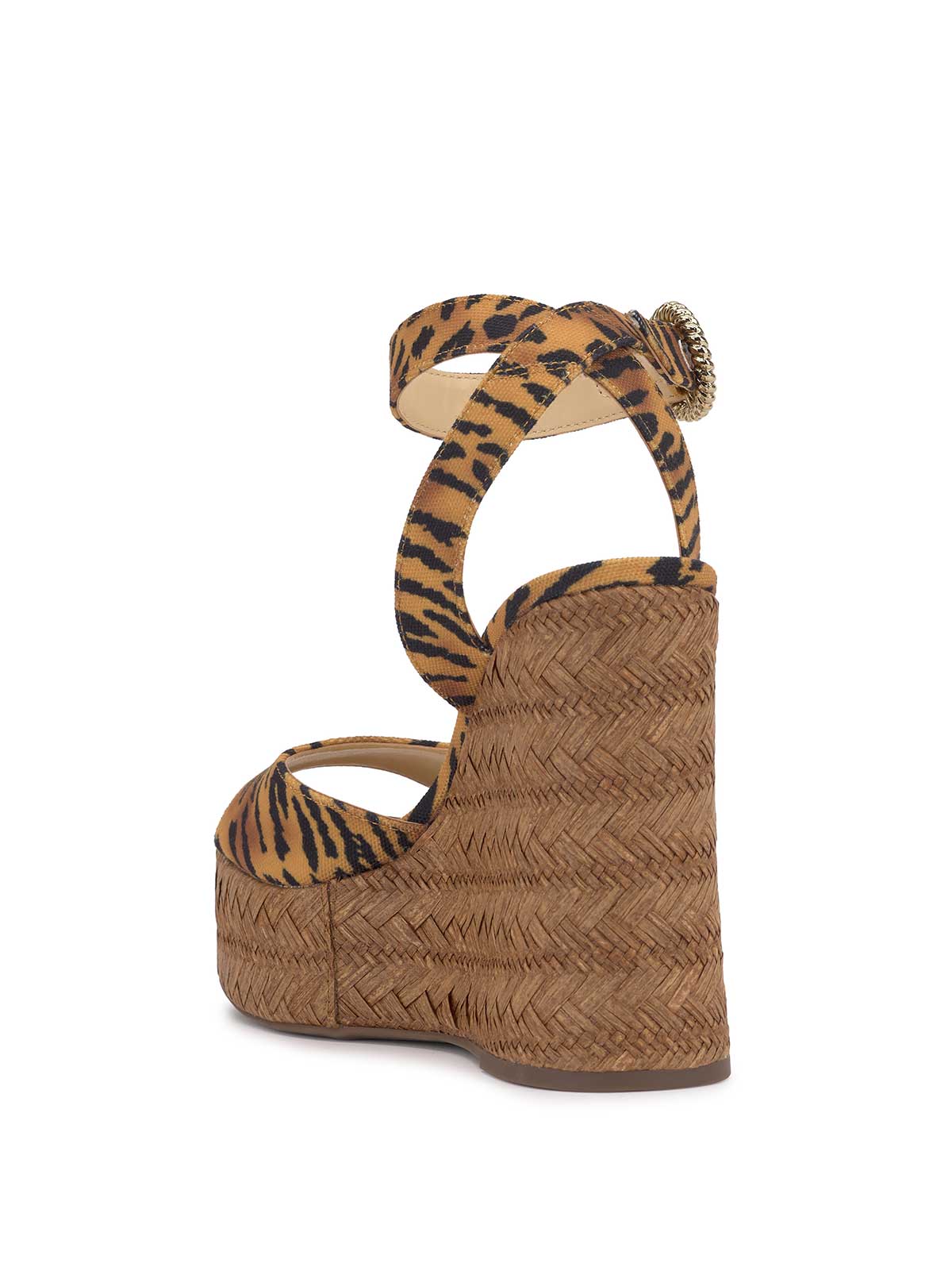 Jessica Simpson Women Kamindi Espadrille Wedge in Tiger Print