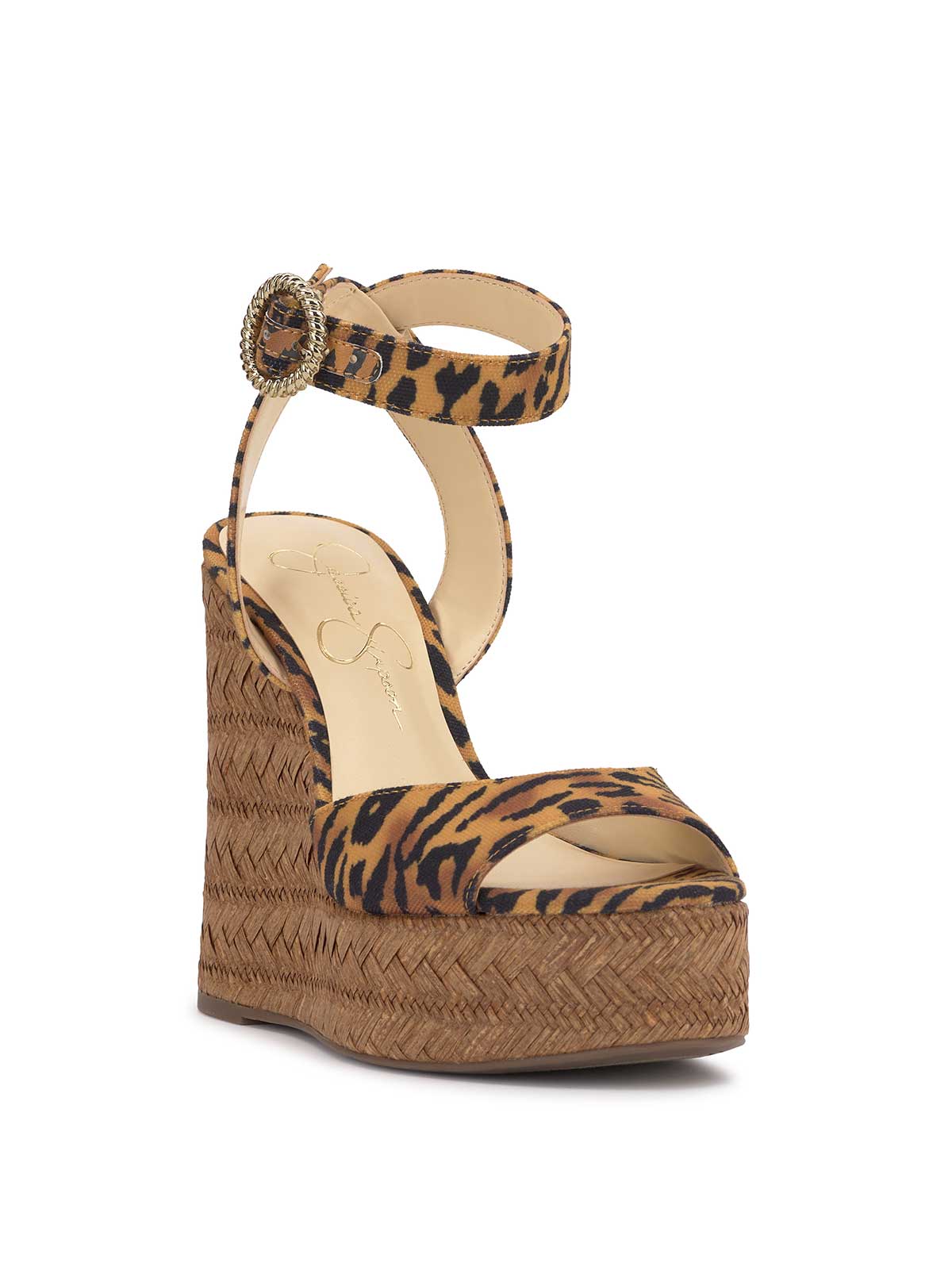 Jessica Simpson Women Kamindi Espadrille Wedge in Tiger Print