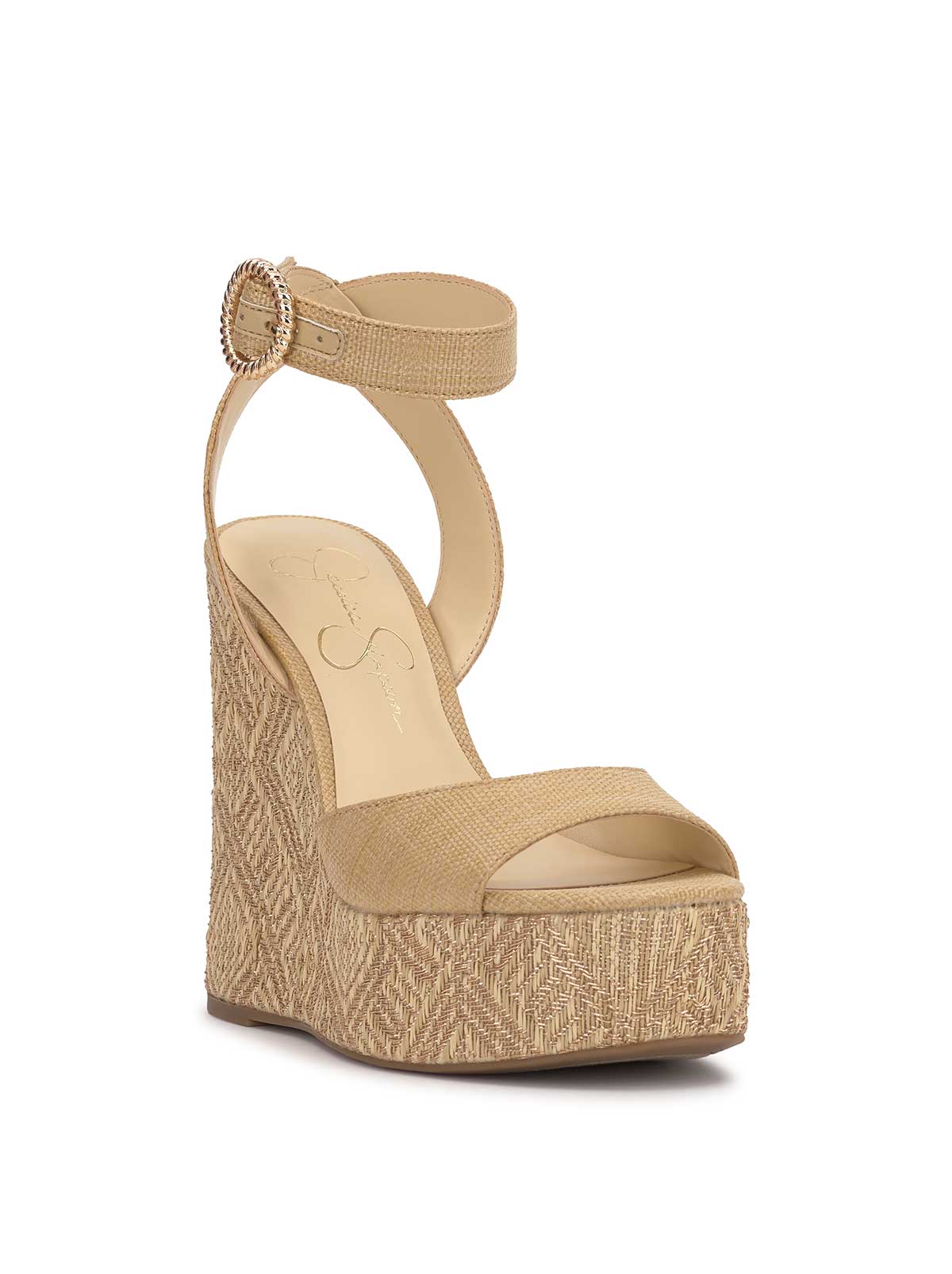 Jessica Simpson Women Kamindi Espadrille Wedge in Natural Raffia