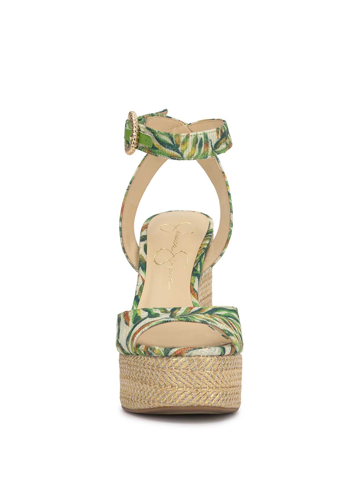 Jessica Simpson Women Kamindi Espadrille Wedge in Green Jungle