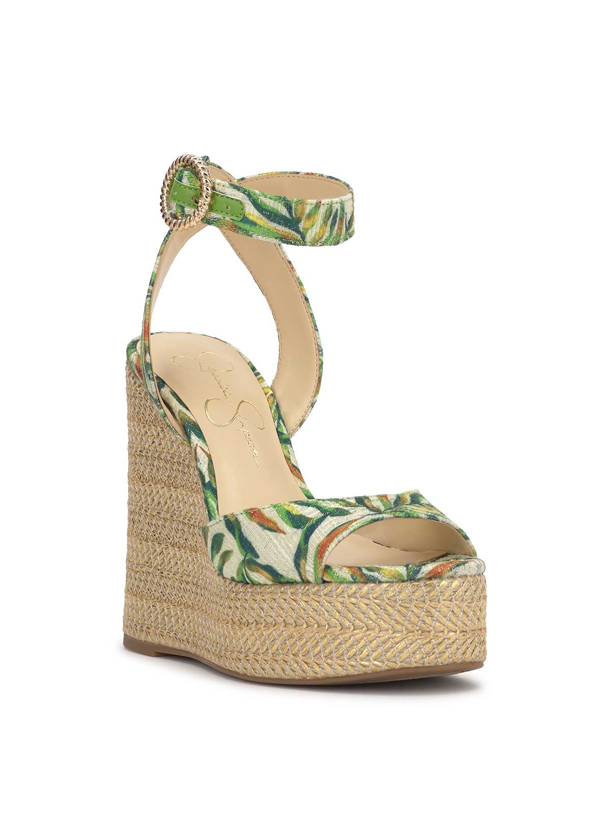 Jessica Simpson Women Kamindi Espadrille Wedge in Green Jungle