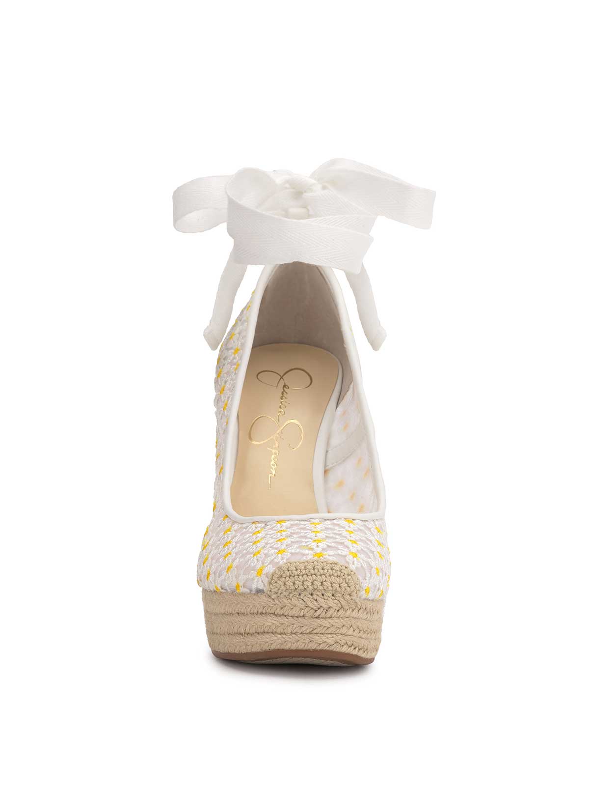 Jessica Simpson Women Zexie Platform Wedge in White Floral