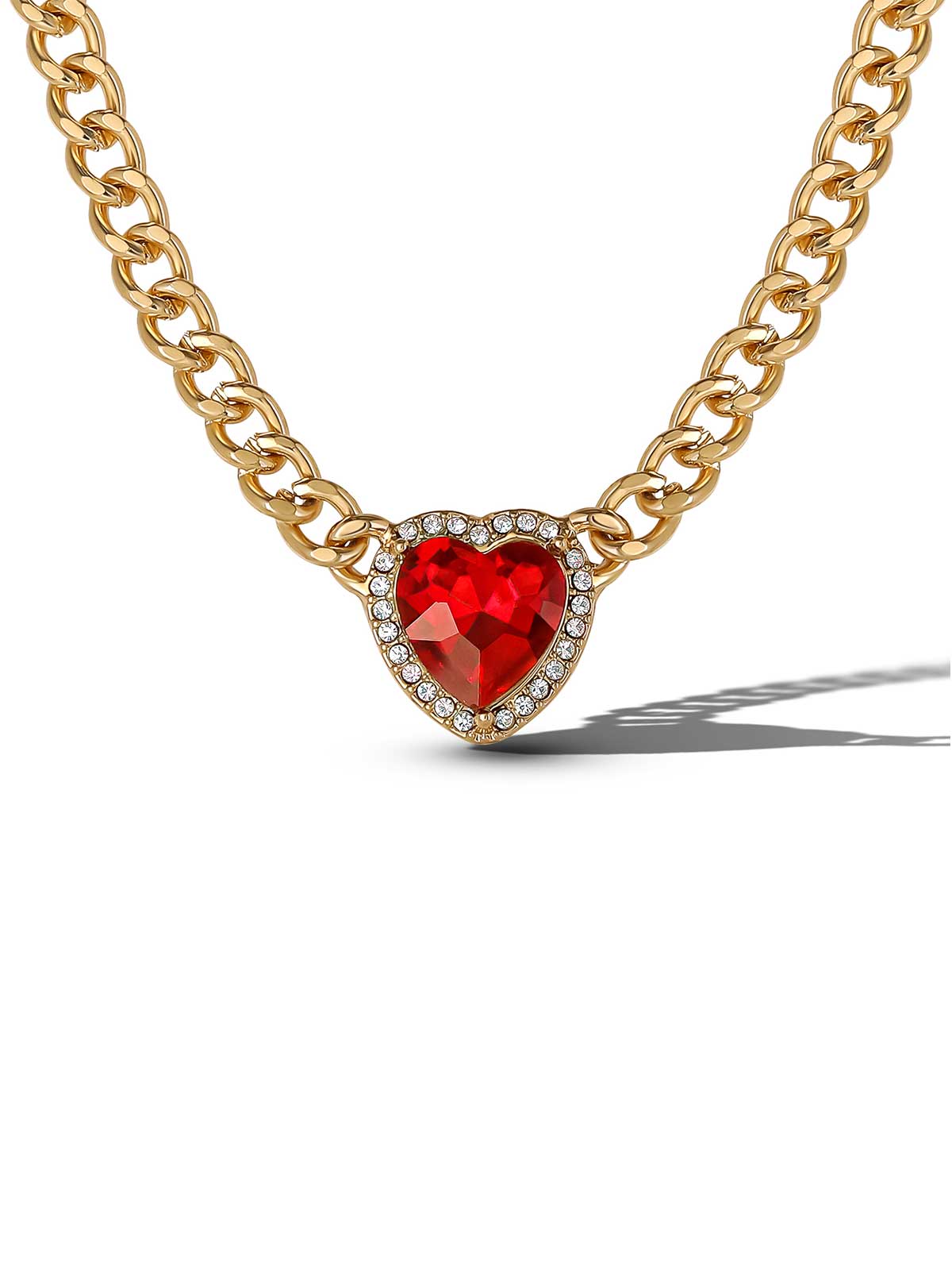 Jessica Simpson Accessories Red Heart Necklace
