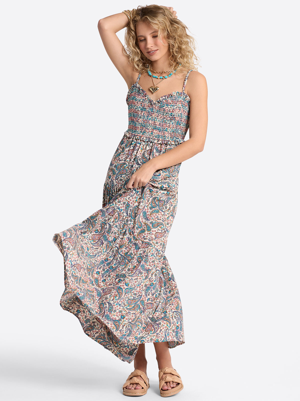 Jessica Simpson Women Bronte Dress in Buttercream Playful Paisleys