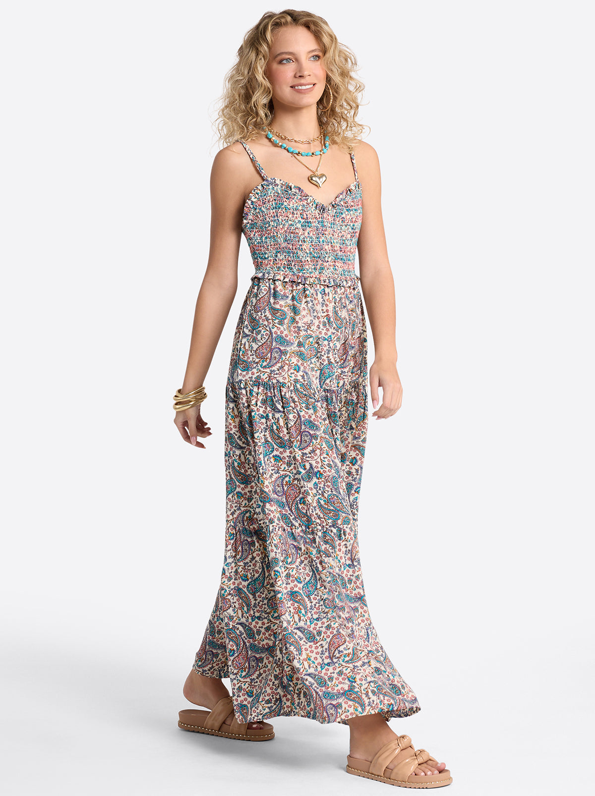Jessica Simpson Women Bronte Dress in Buttercream Playful Paisleys