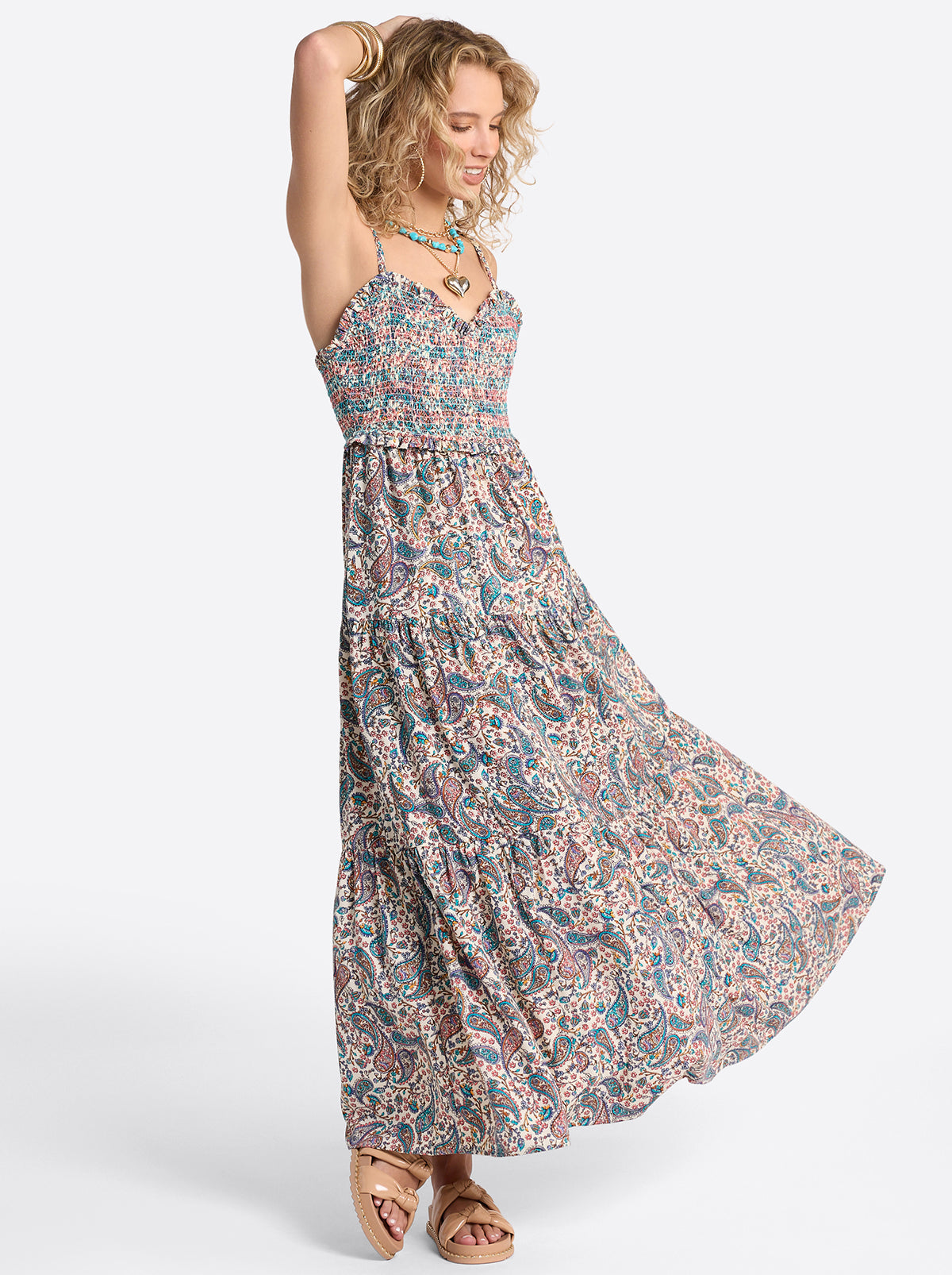 Jessica Simpson Women Bronte Dress in Buttercream Playful Paisleys
